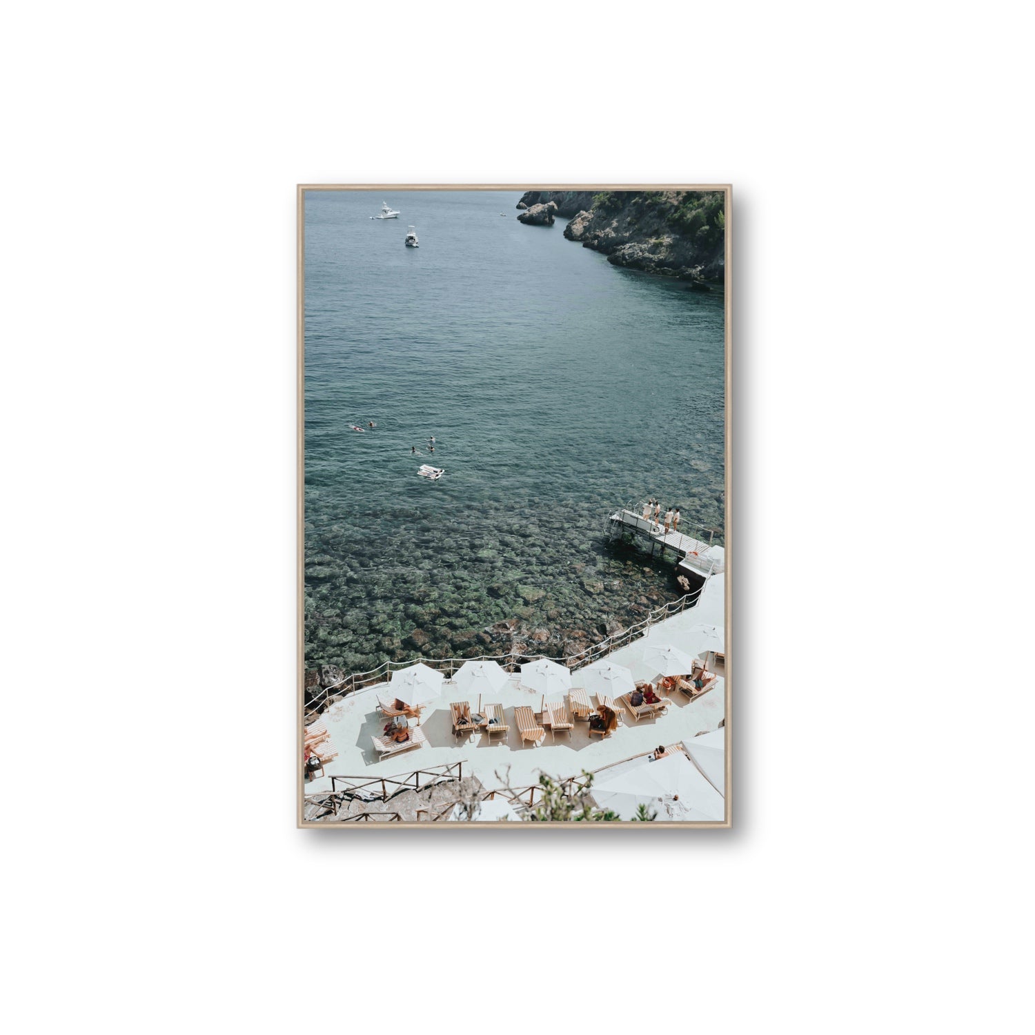 Until The Sun Goes Down Tuscany Italian decor wall art Extra Large fine art canvas in natural oak float frame