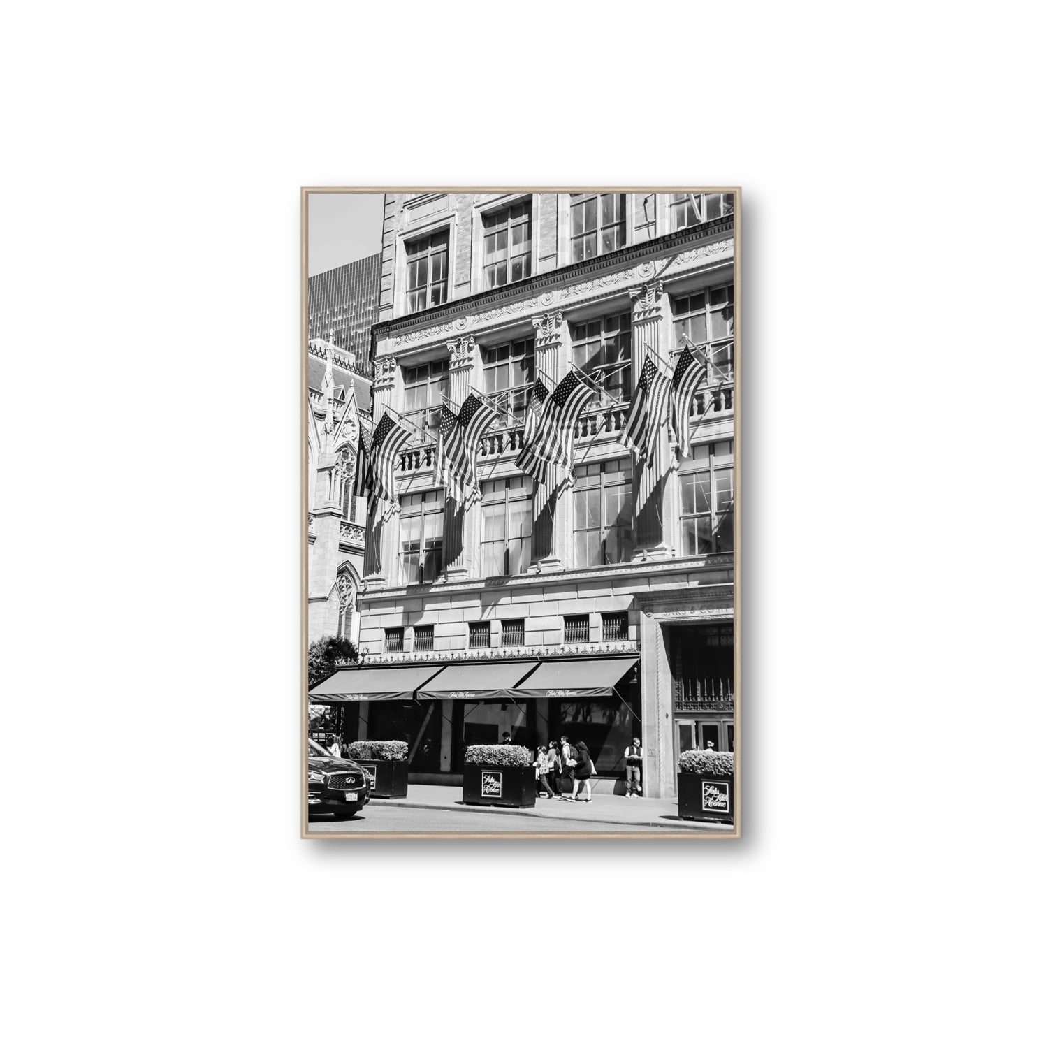 Luxury On Fifth fine art print, New York, United States, Extra Large, Natural Oak Float Frame, Fine Art Canvas
