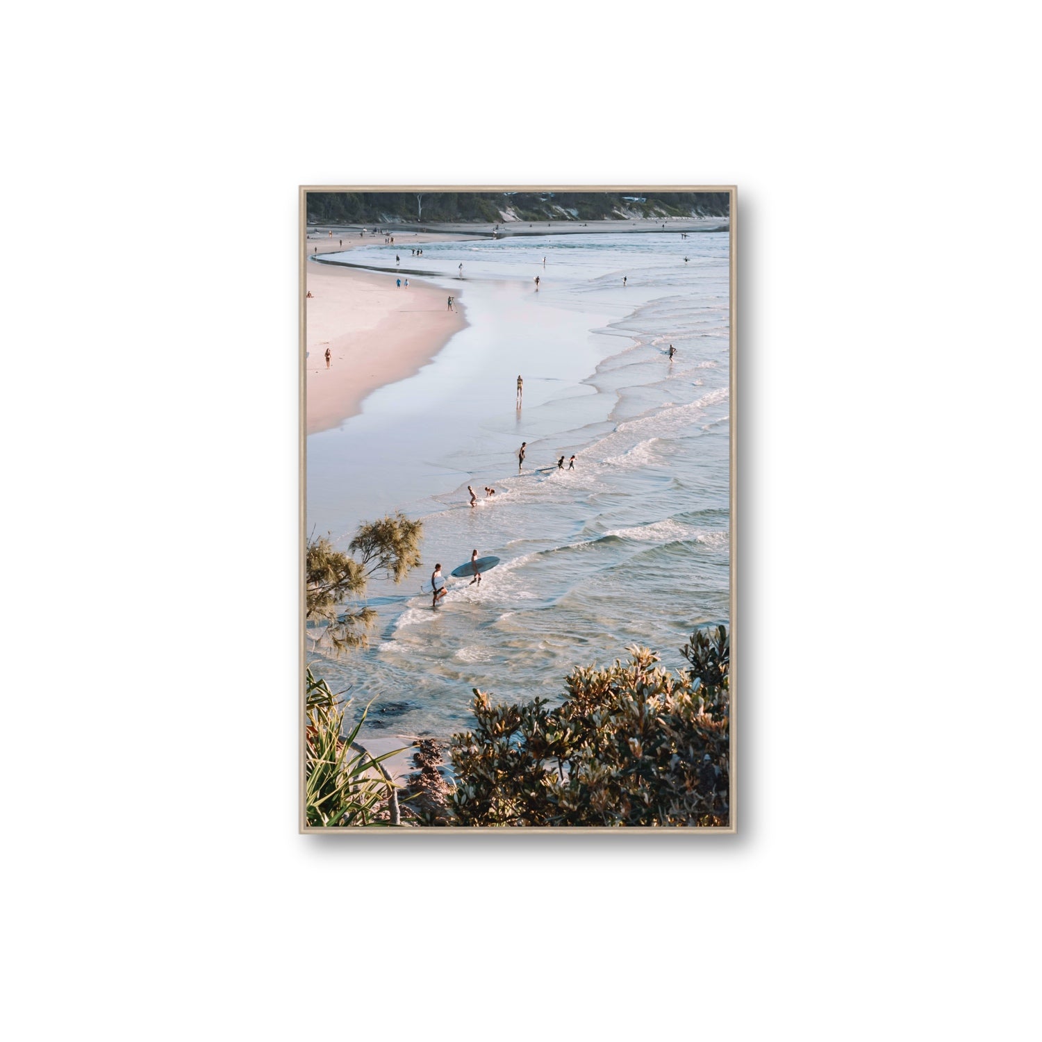 Healing Waters fine art print, Byron Bay, Australia, Extra Large, Natural Oak Float Frame, Fine Art Canvas