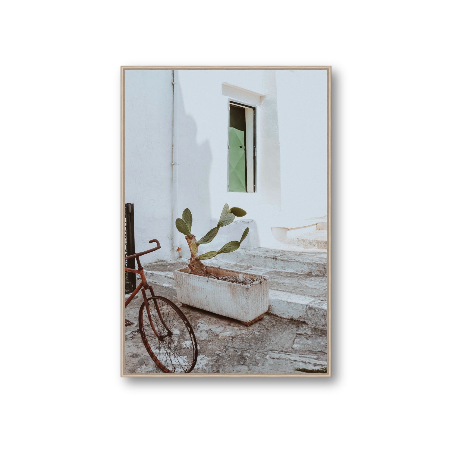Simple Harmony fine art print, Puglia, Italy, Giant, Natural Oak Float Frame, Fine Art Canvas