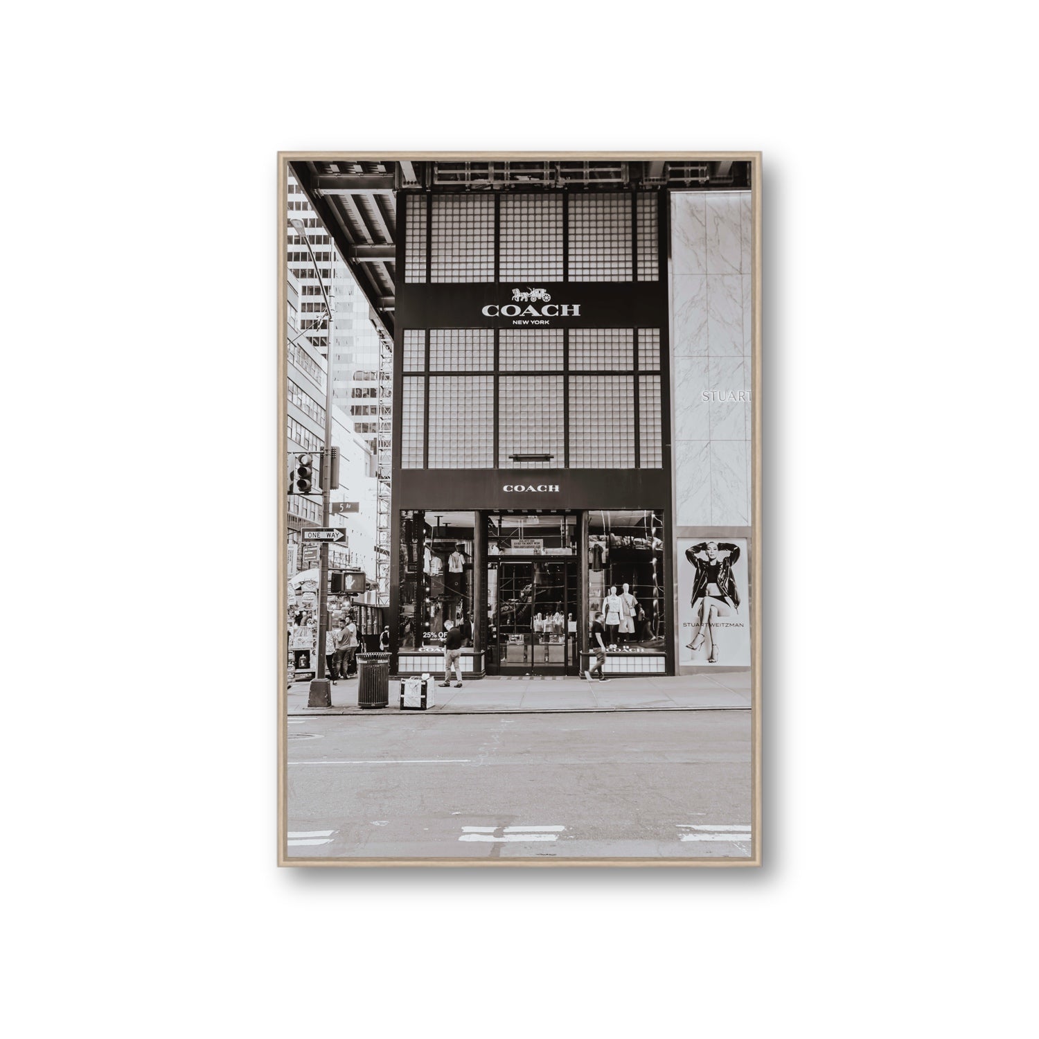 Coach Uptown fine art print, New York, United States, Giant, Natural Oak Float Frame, Fine Art Canvas