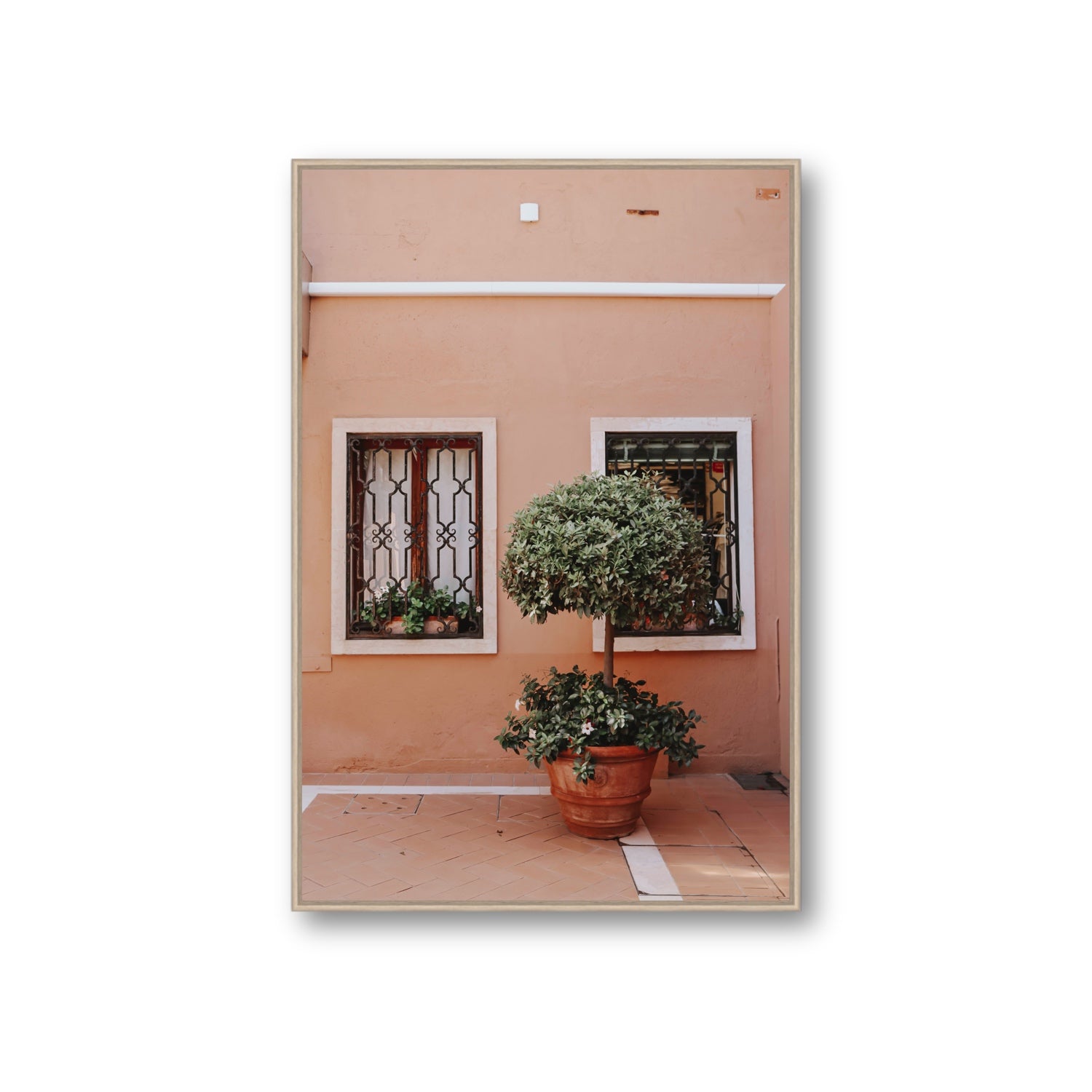 Semplicemente Bello Venice Italian wall art Giant fine art canvas in natural oak float frame