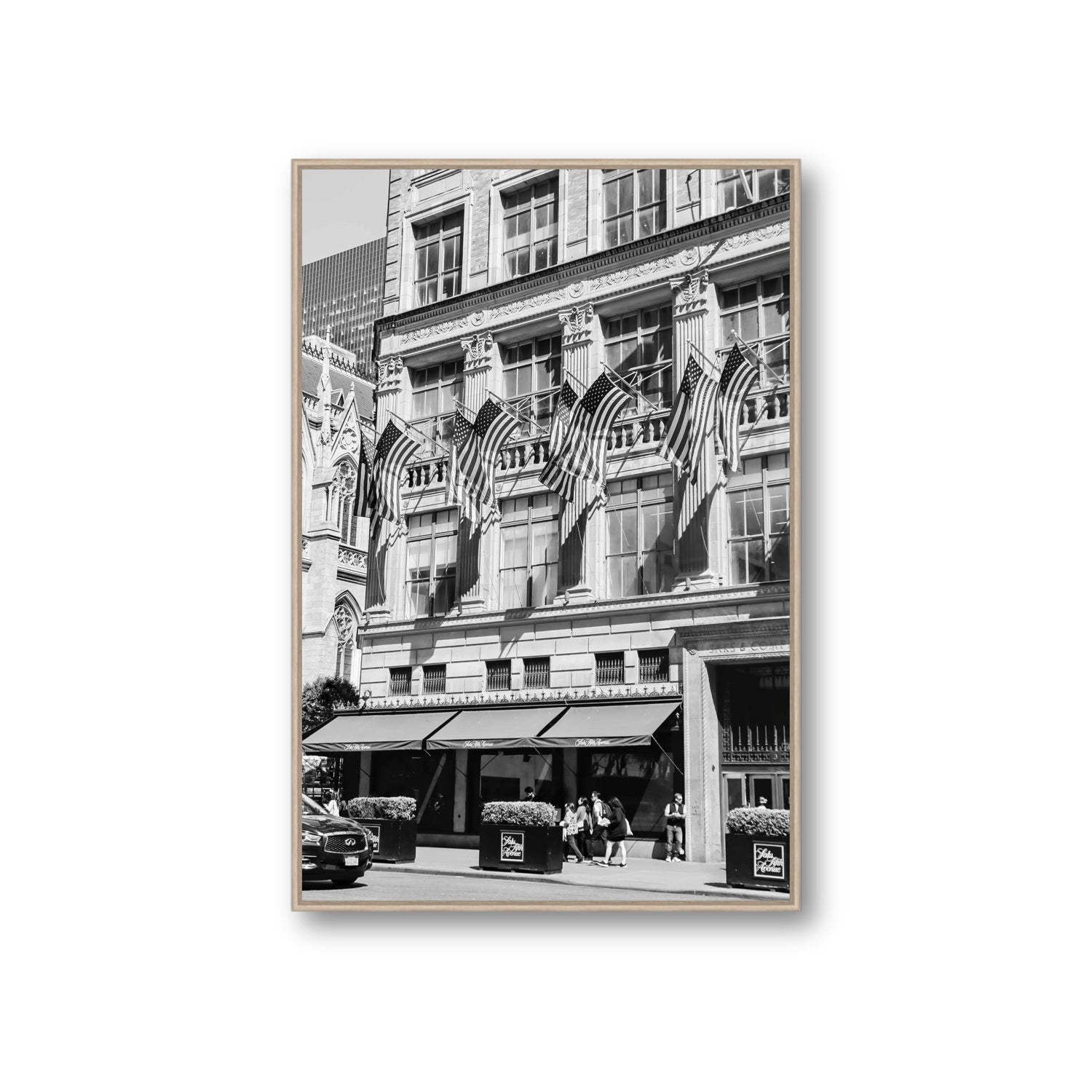Luxury On Fifth fine art print, New York, United States, Giant, Natural Oak Float Frame, Fine Art Canvas