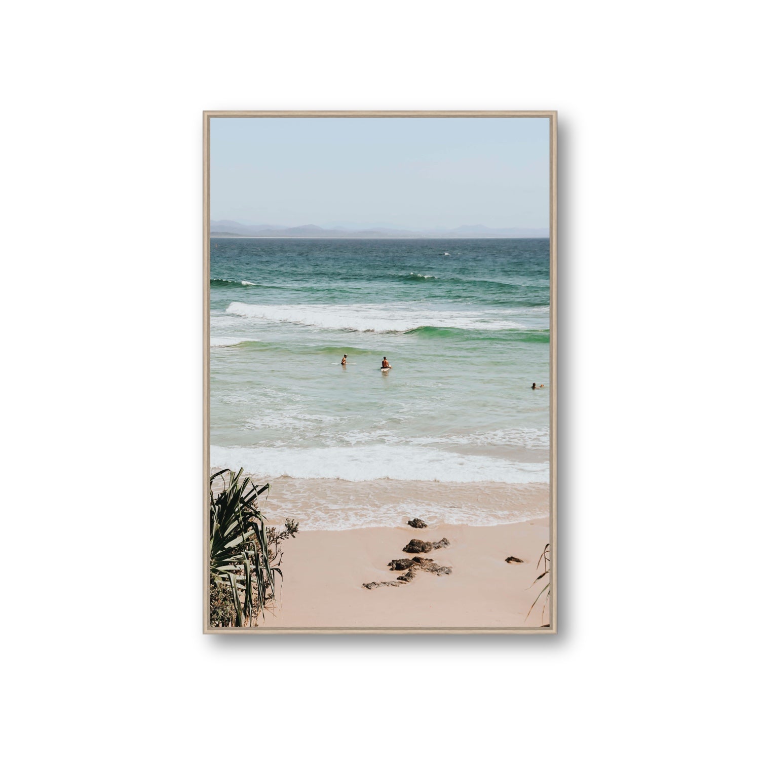 Lets Go Trippin' fine art print, Byron Bay, Australia, Giant, Natural Oak Float Frame, Fine Art Canvas
