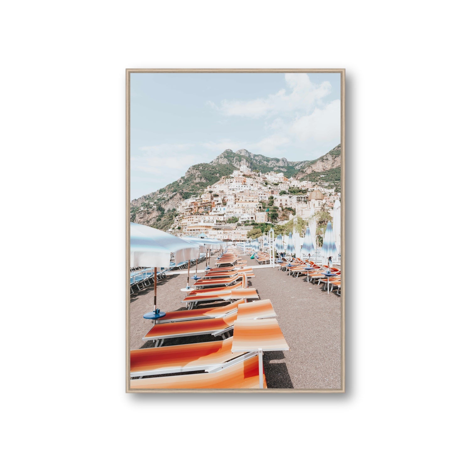 A Symphony of Colours fine art print, Positano, Italy, Giant, Natural Oak Float Frame, Fine Art Canvas