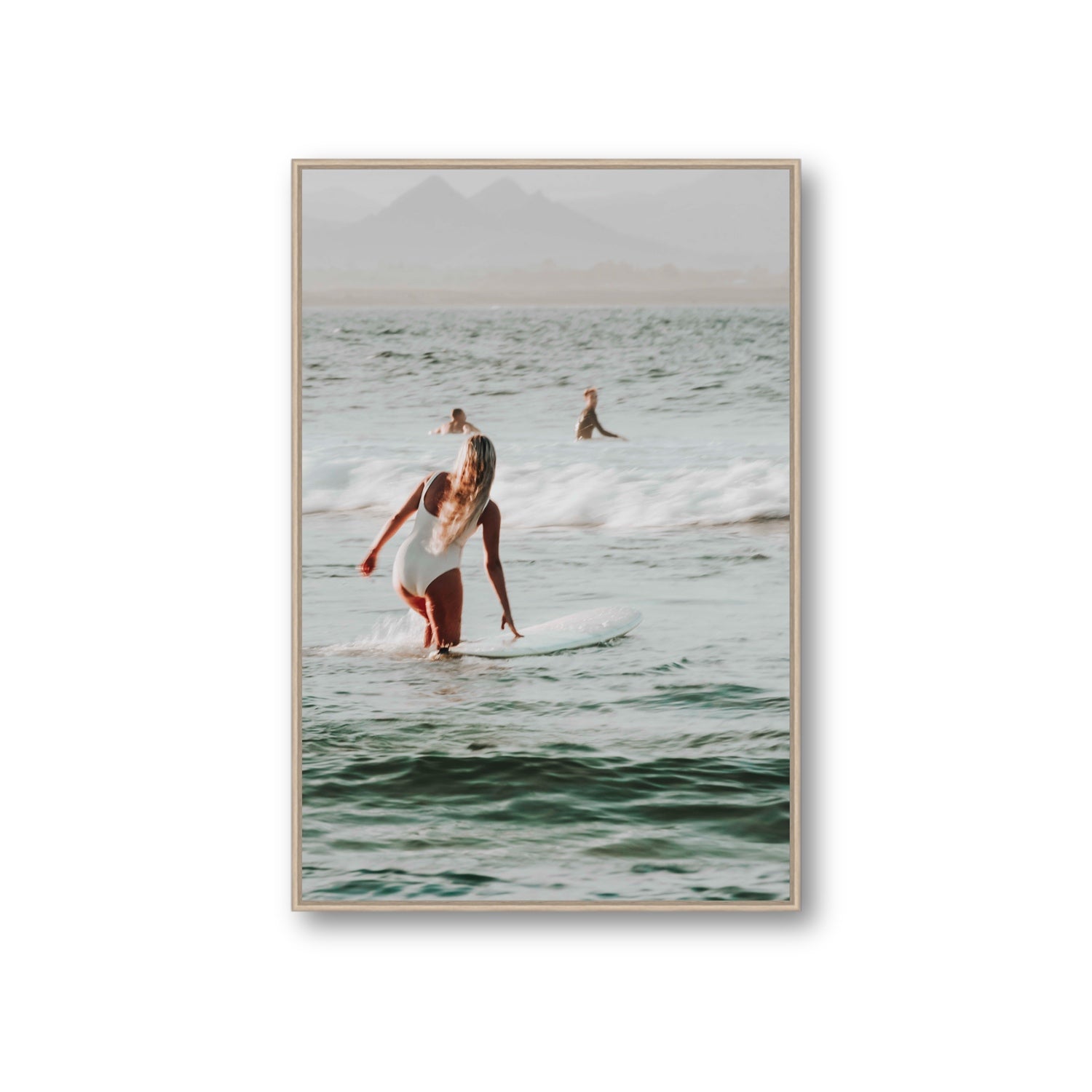 Blondie fine art print, Byron Bay, Australia, Giant, Natural Oak Float Frame, Fine Art Canvas