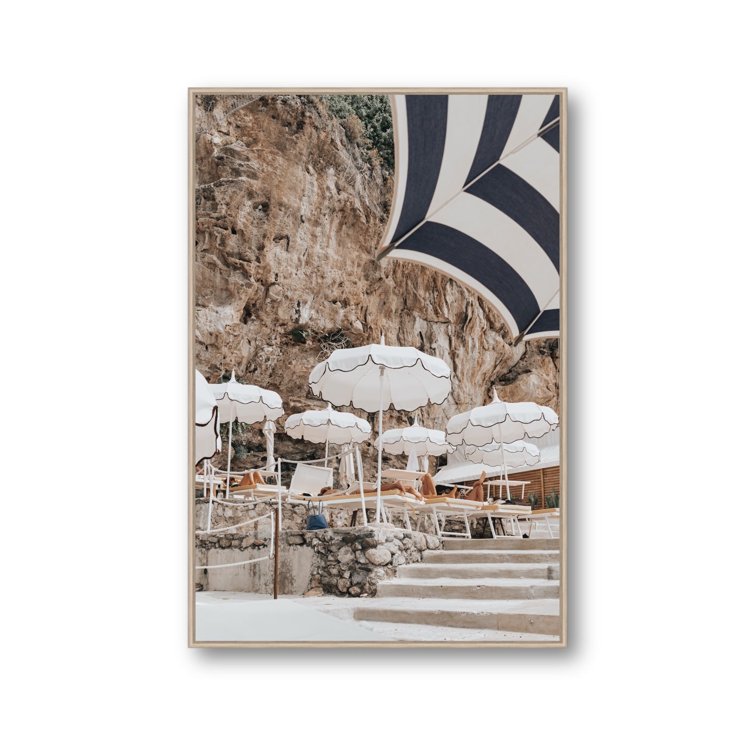 Rocky Refuge fine art print, Positano, Italy, Gallery, Natural Oak Float Frame, Fine Art Canvas