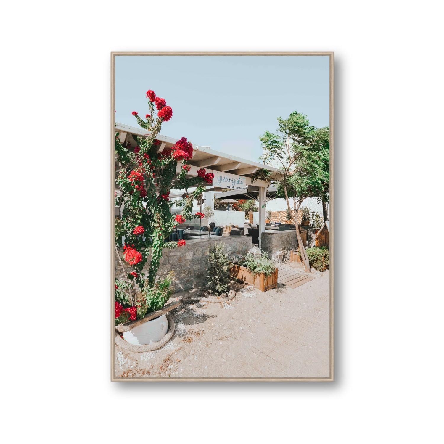 Yialo Yialo fine art print, Mykonos, Greece, Gallery, Natural Oak Float Frame, Fine Art Canvas