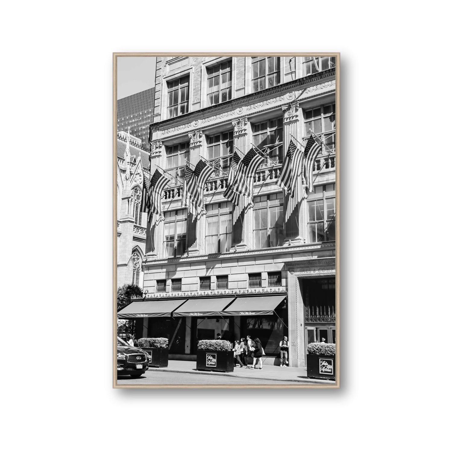 Luxury On Fifth fine art print, New York, United States, Gallery, Natural Oak Float Frame, Fine Art Canvas