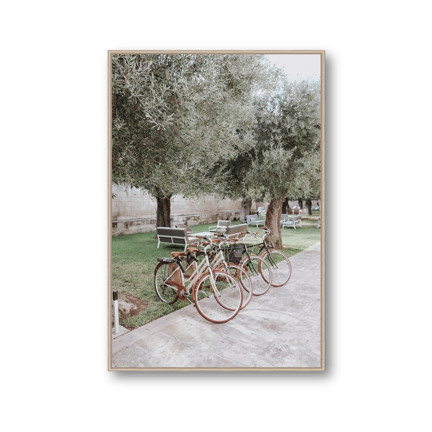 Classic Cruisers Puglia wall art Gallery fine art canvas in natural oak float frame