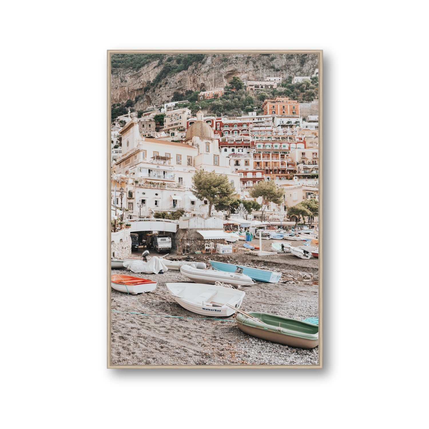 A Memory To Treasure fine art print, Positano, Italy, Gallery, Natural Oak Float Frame, Fine Art Canvas