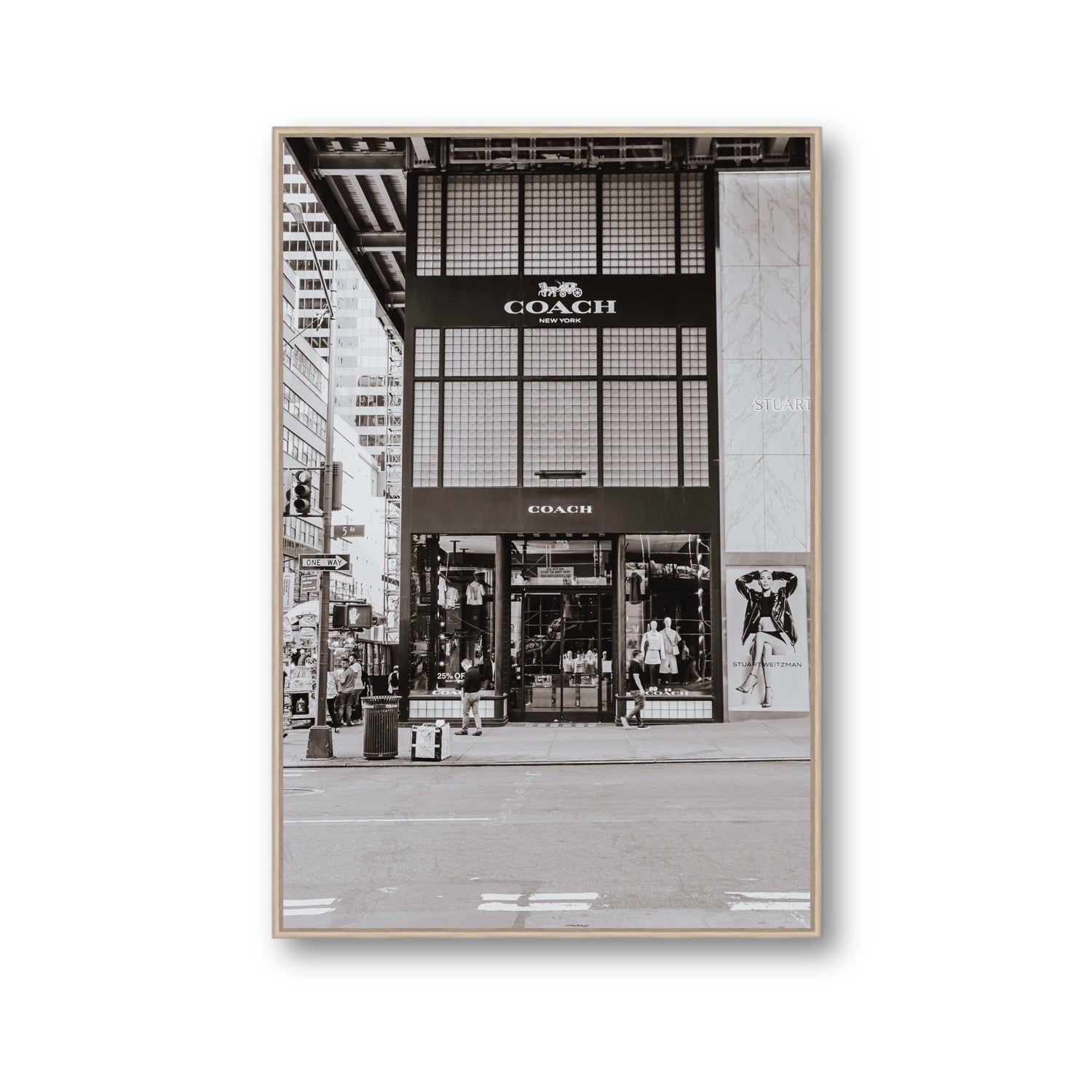 Coach Uptown fine art print, New York, United States, Gallery, Natural Oak Float Frame, Fine Art Canvas