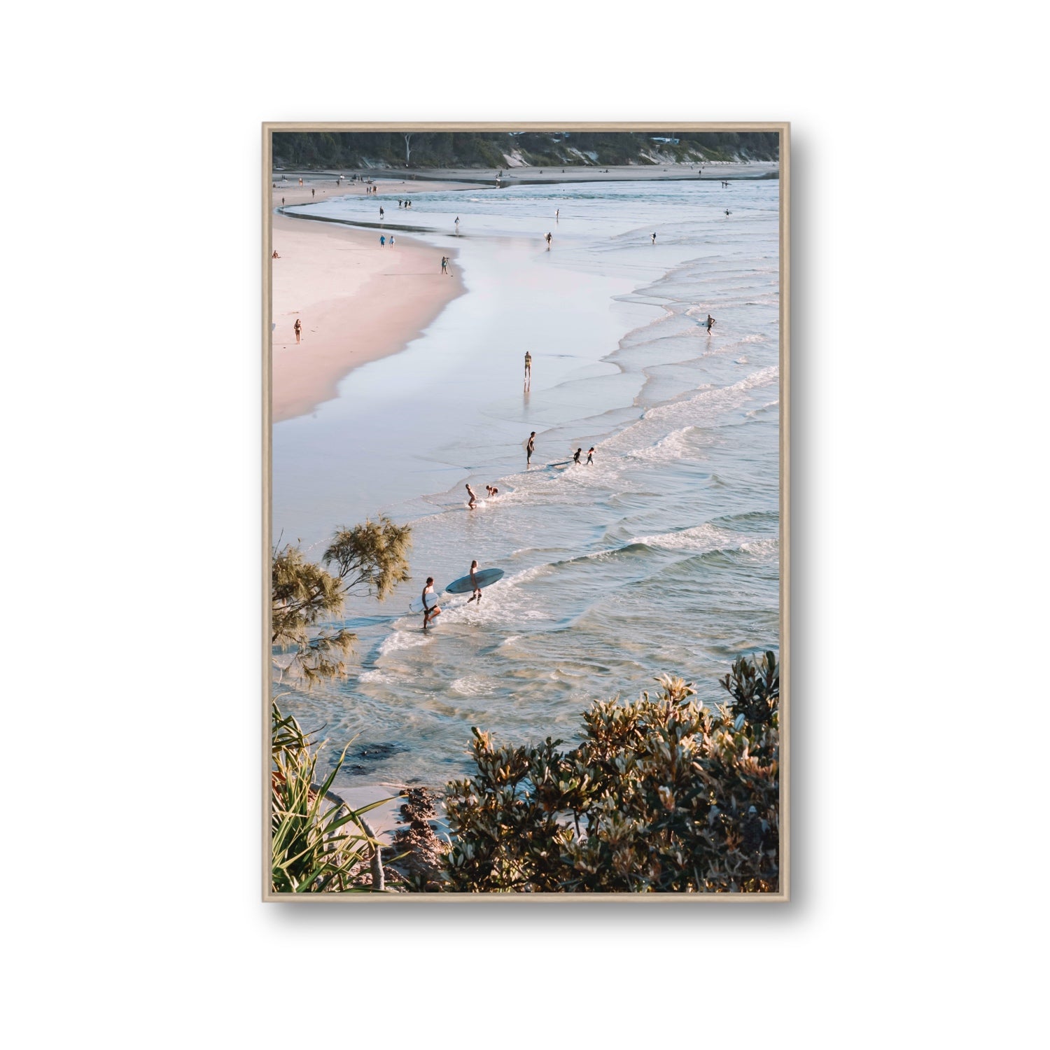 Healing Waters fine art print, Byron Bay, Australia, Gallery, Natural Oak Float Frame, Fine Art Canvas