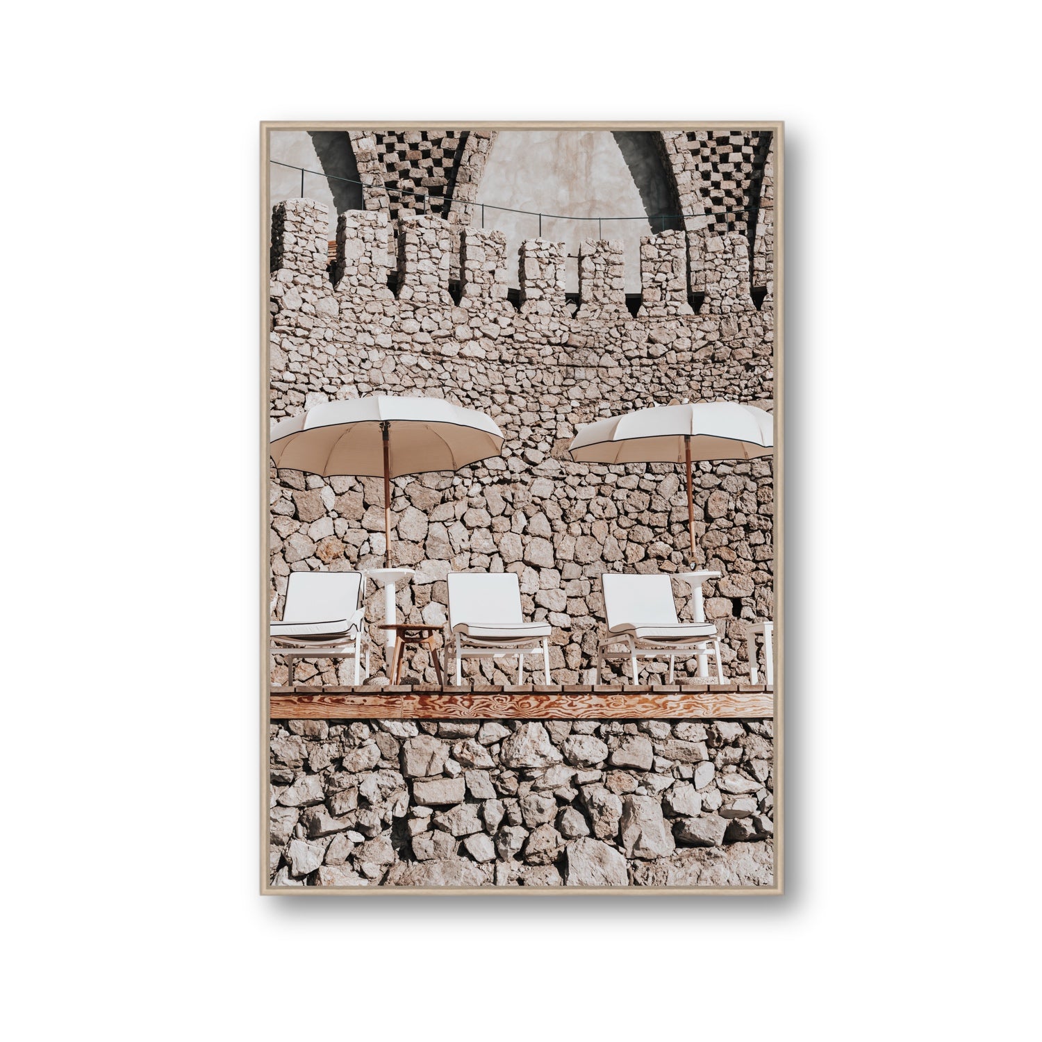 Pietra Amalfitana fine art print, Amalfi, Italy, luxury escapes artwork, Gallery, Natural Oak Float Frame, Fine Art Canvas