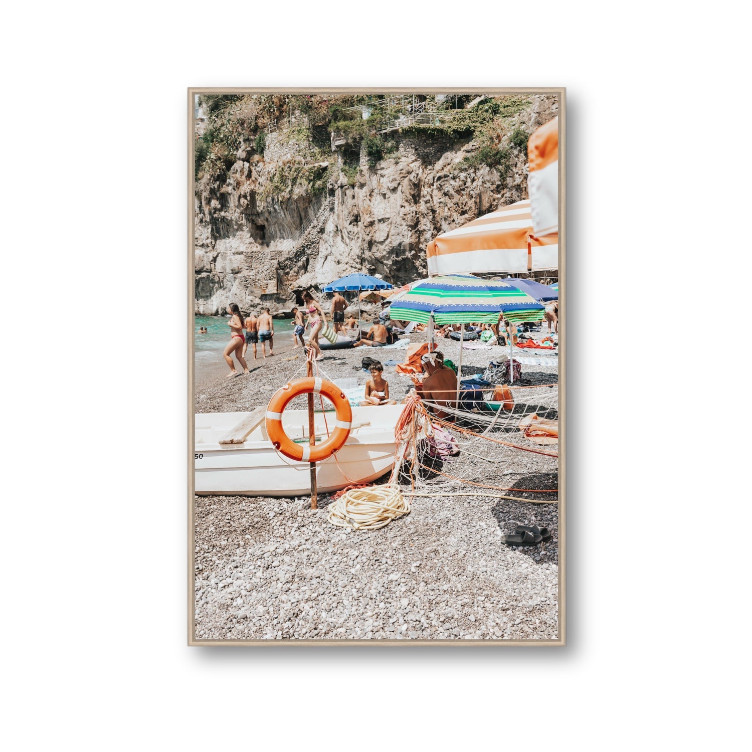 Il Ragazzo fine art print, Positano, Italy, Gallery, Natural Oak Float Frame, Fine Art Canvas