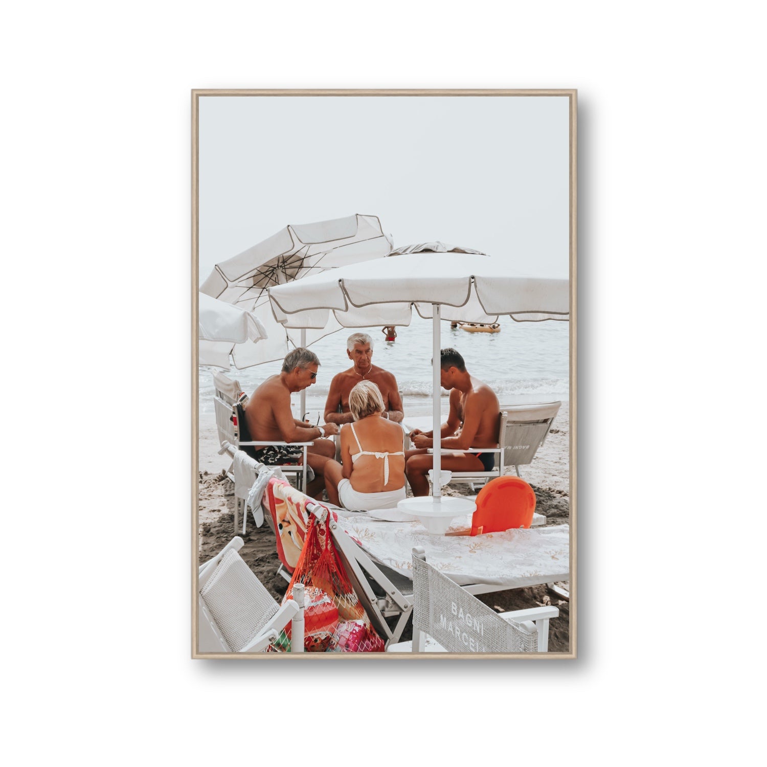 Luck Of The Draw fine art print, Alassio, Italy, Gallery, Natural Oak Float Frame, Fine Art Canvas