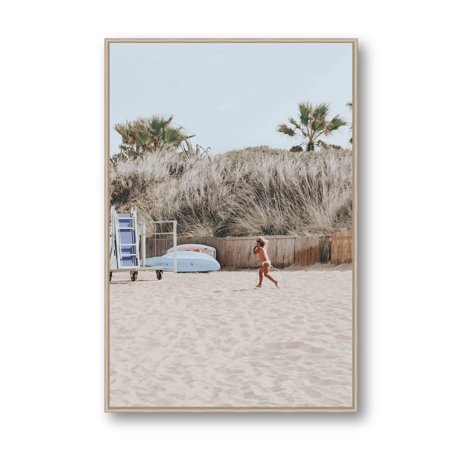 Little Explorer fine art print, Puglia, Italy, Statement, Natural Oak Float Frame, Fine Art Canvas