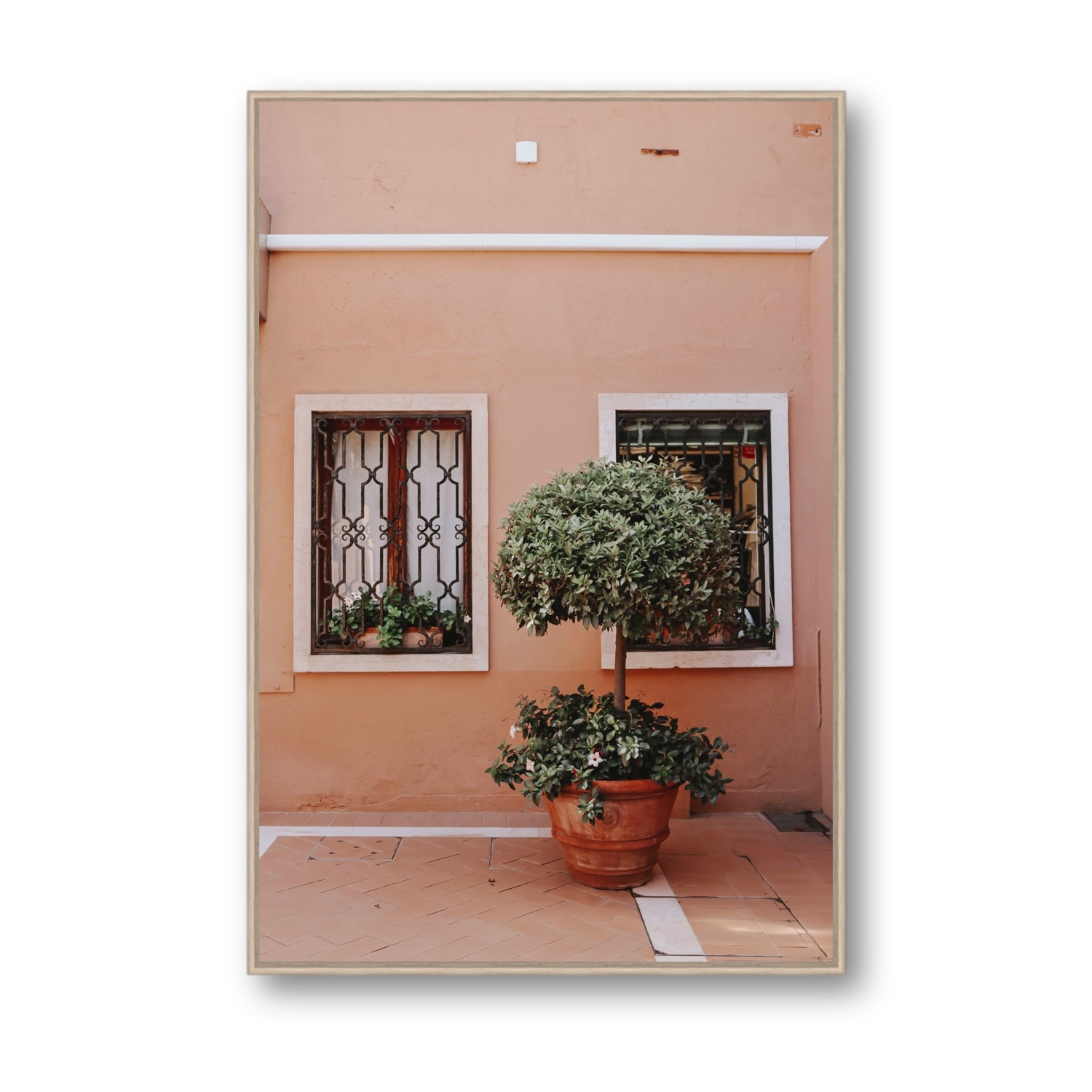 Semplicemente Bello Venice Italian wall art Statement fine art canvas in natural oak float frame
