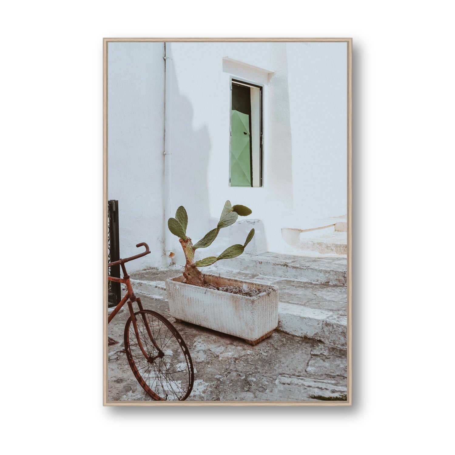 Simple Harmony fine art print, Puglia, Italy, Statement, Natural Oak Float Frame, Fine Art Canvas