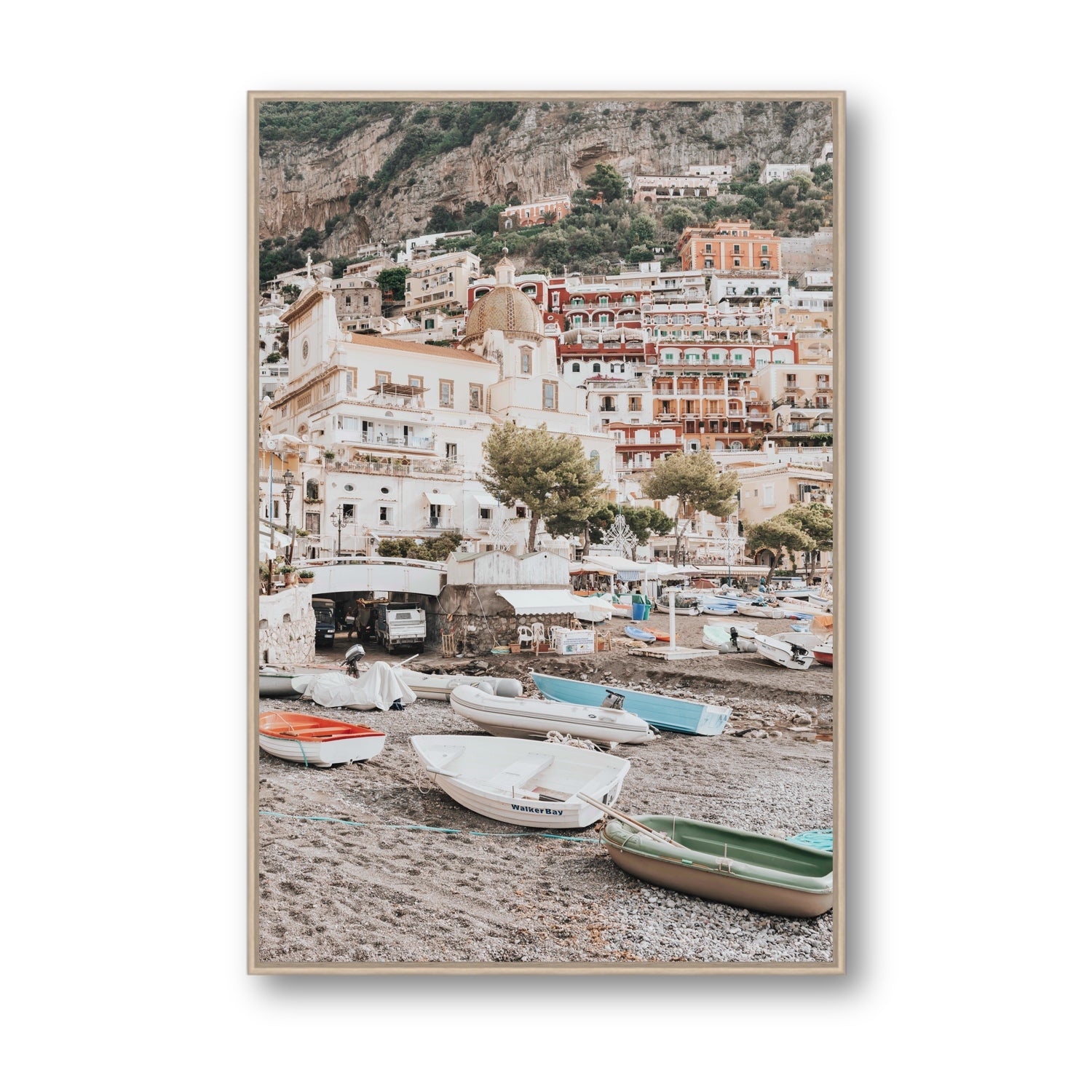 A Memory To Treasure fine art print, Positano, Italy, Statement, Natural Oak Float Frame, Fine Art Canvas