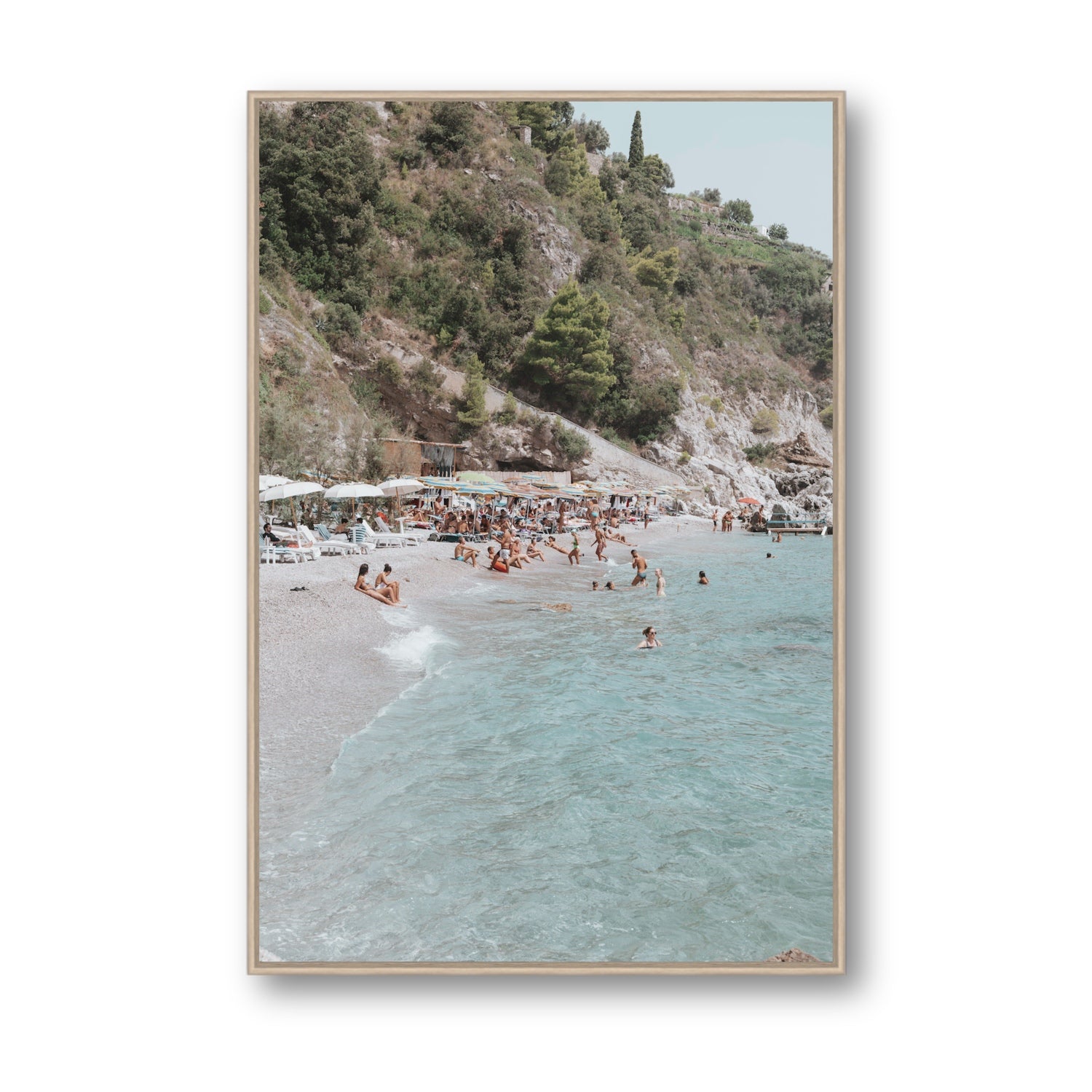Mediterranean Magic fine art print, Amalfi, Italy, Statement, Natural Oak Float Frame, Fine Art Canvas