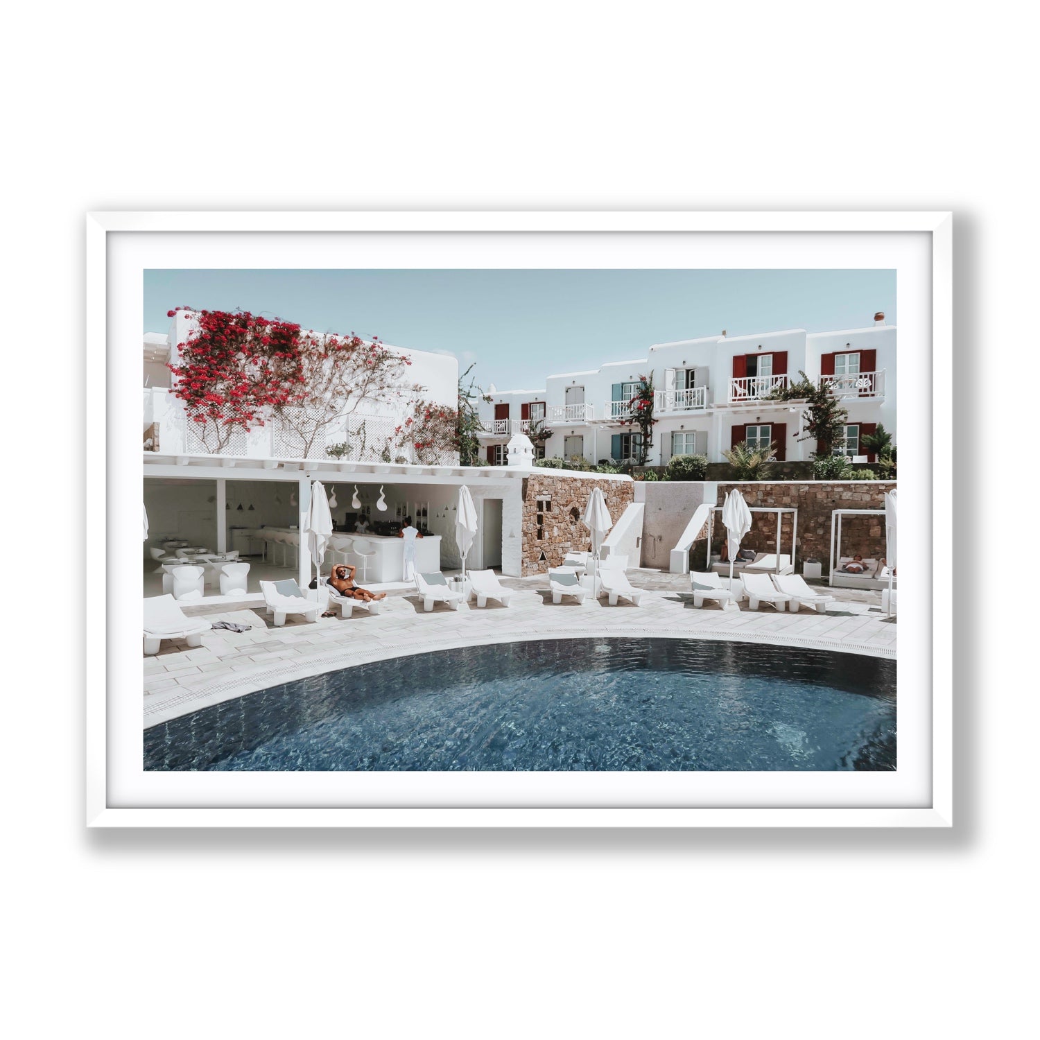 Got The First Lounge fine art print, Mykonos, Greece, Gallery, White Frame · Matboard, Fine Art Print