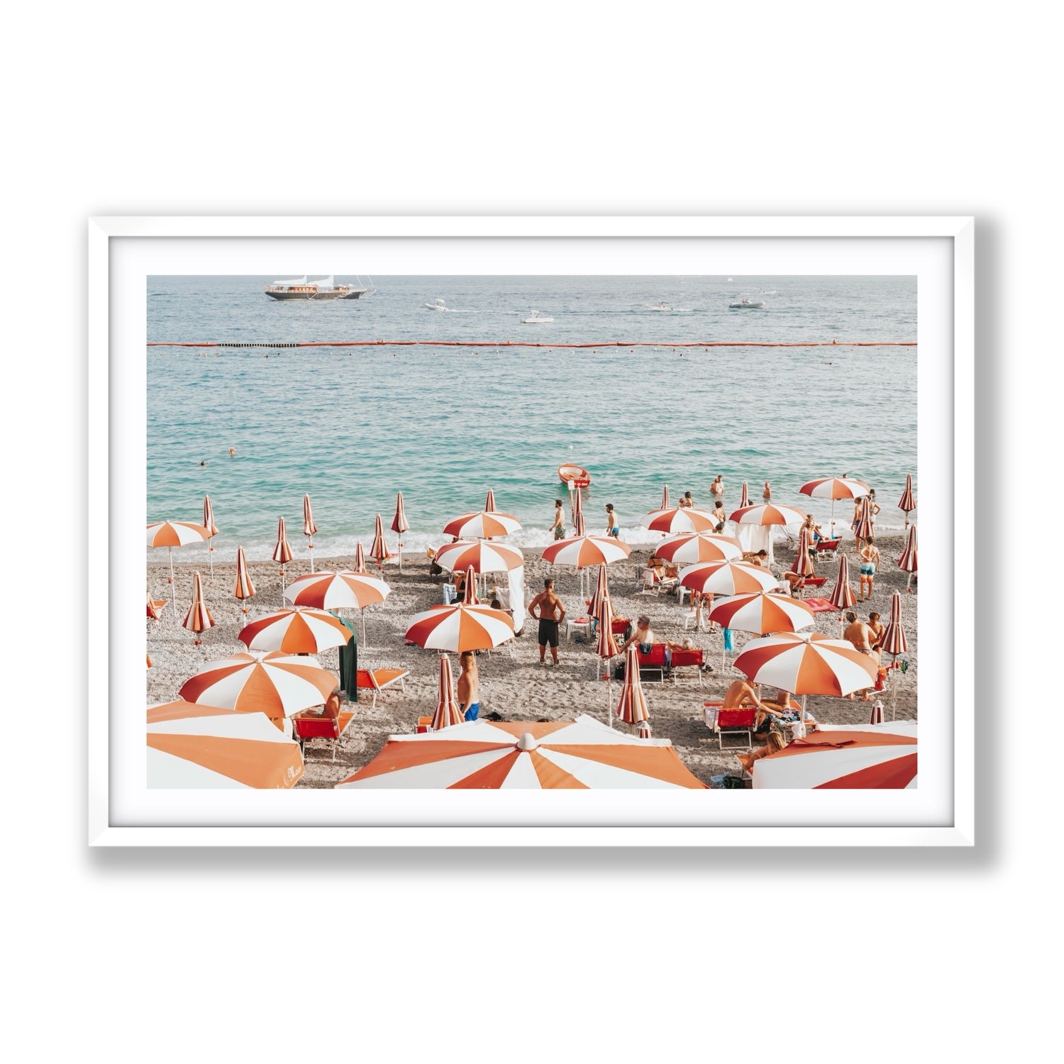 That's Amore Amalfi Mediterranean wall art Gallery fine art print in white frame with matboard