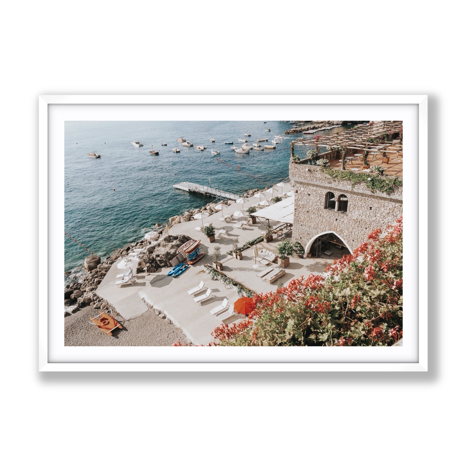 Floral Fortress fine art print, Amalfi, Italy, Gallery, White Frame · Matboard, Fine Art Print