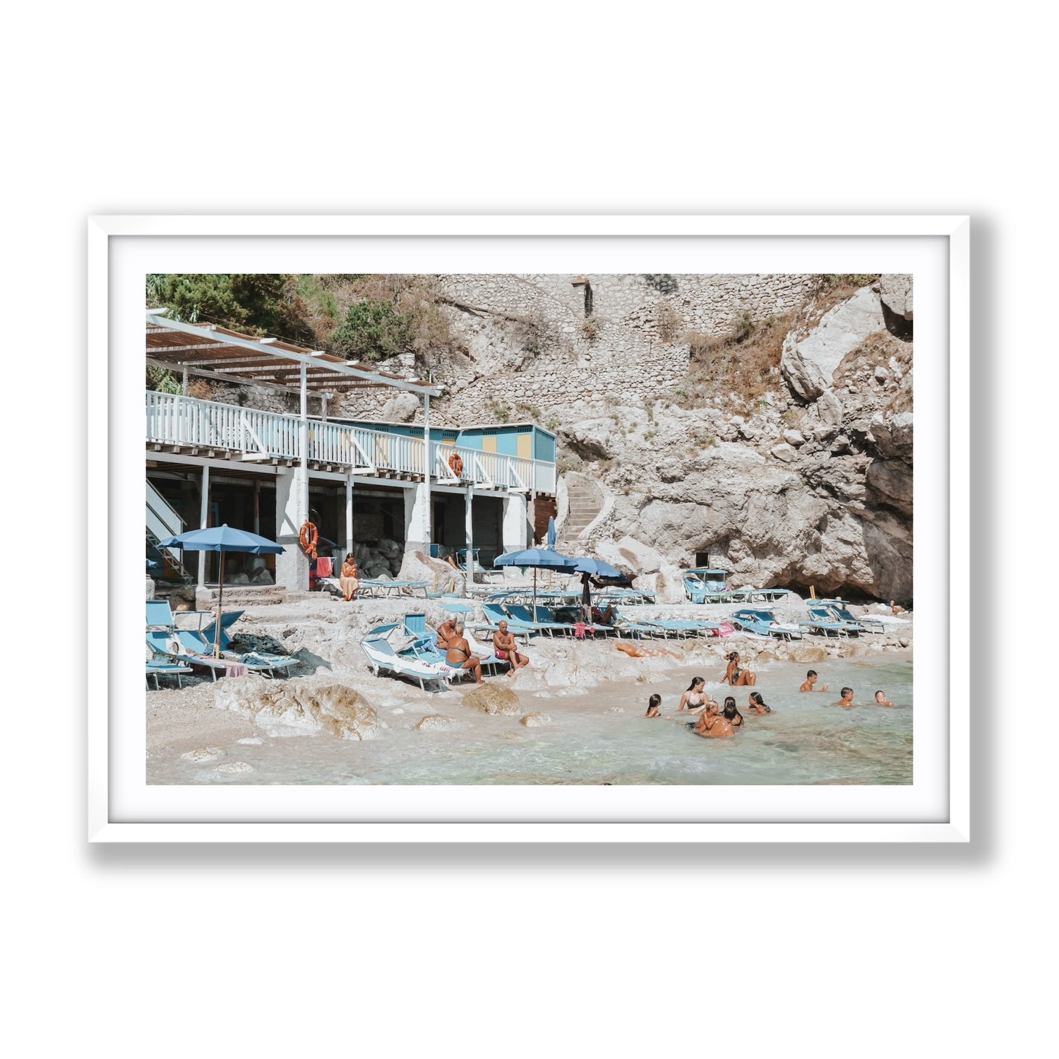 Beachside Bronze fine art print, Capri, Italy, Gallery, White Frame · Matboard, Fine Art Print