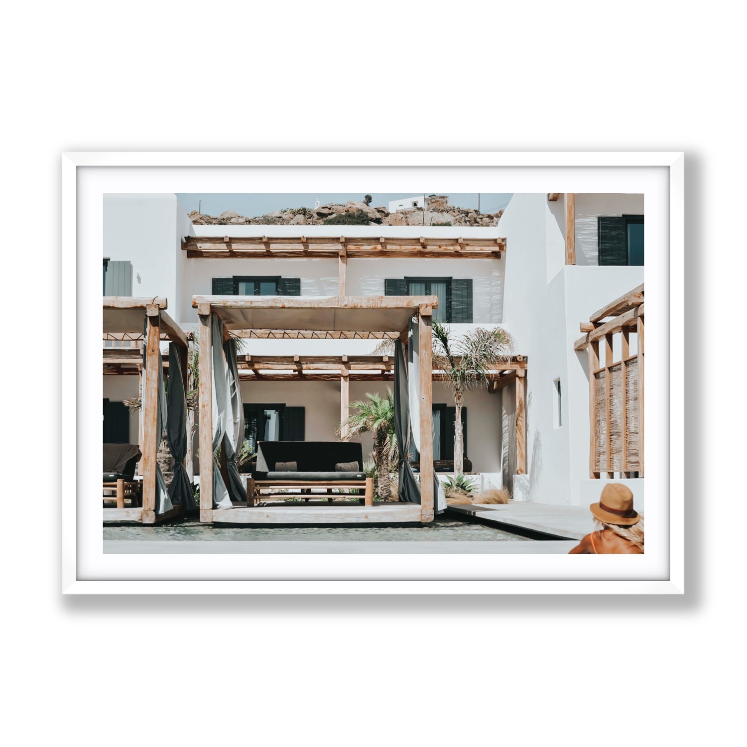 Dream Villa fine art print, Mykonos, Greece, Gallery, White Frame · Matboard, Fine Art Print
