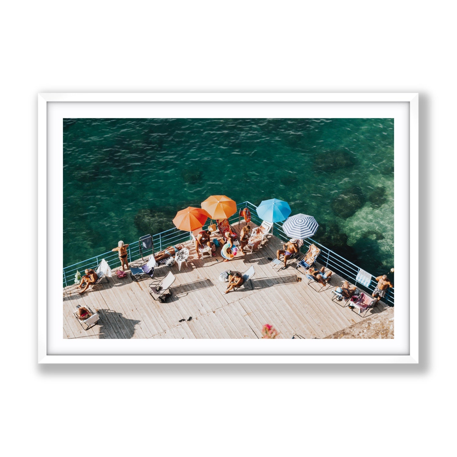 Il Dolce Far Niente Sorrento coastal wall art Gallery fine art print in white frame with matboard