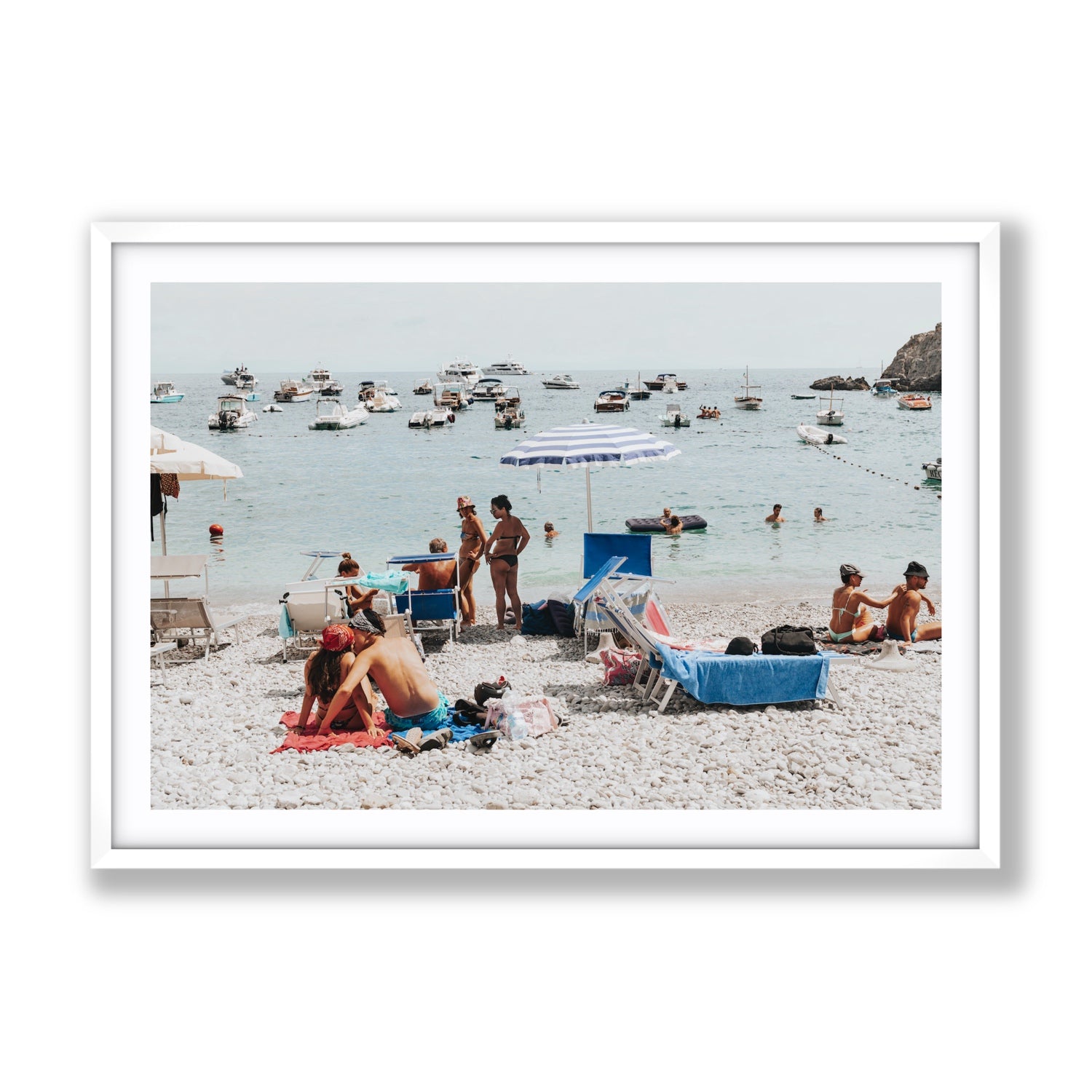 The Kiss Nerano wall art Gallery fine art print in white frame with matboard