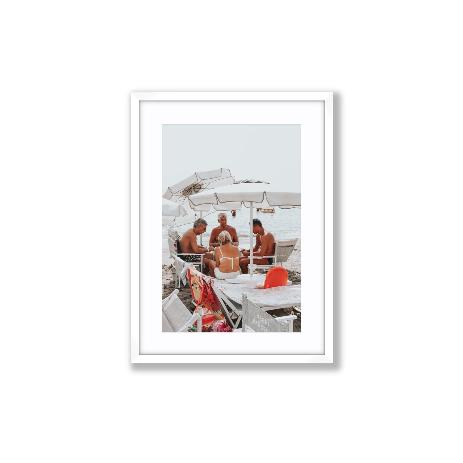 Luck Of The Draw fine art print, Alassio, Italy, Medium, White Frame · Matboard, Fine Art Print