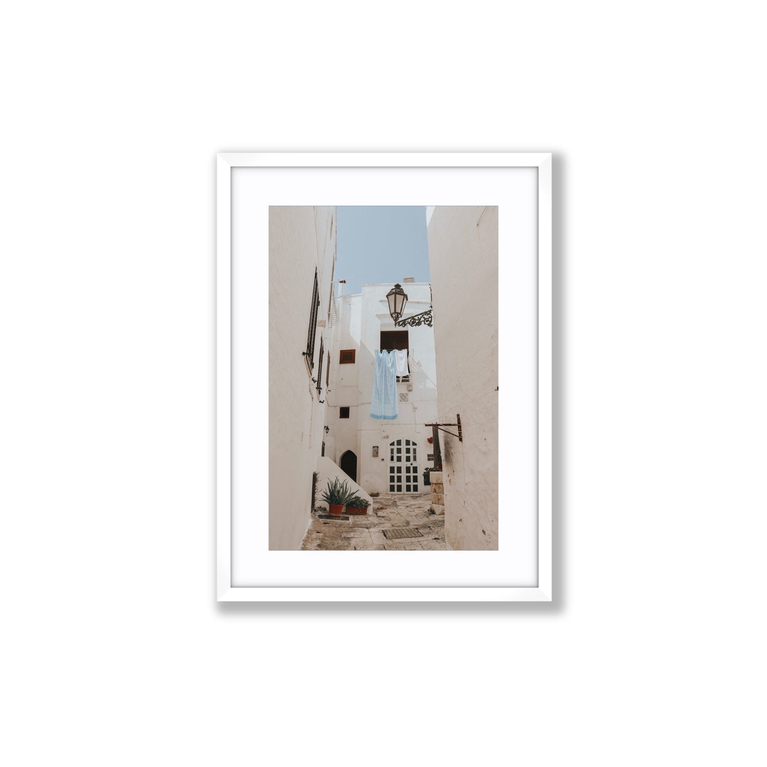 Laundry Day fine art print, Puglia, Italy, Medium, White Frame · Matboard, Fine Art Print