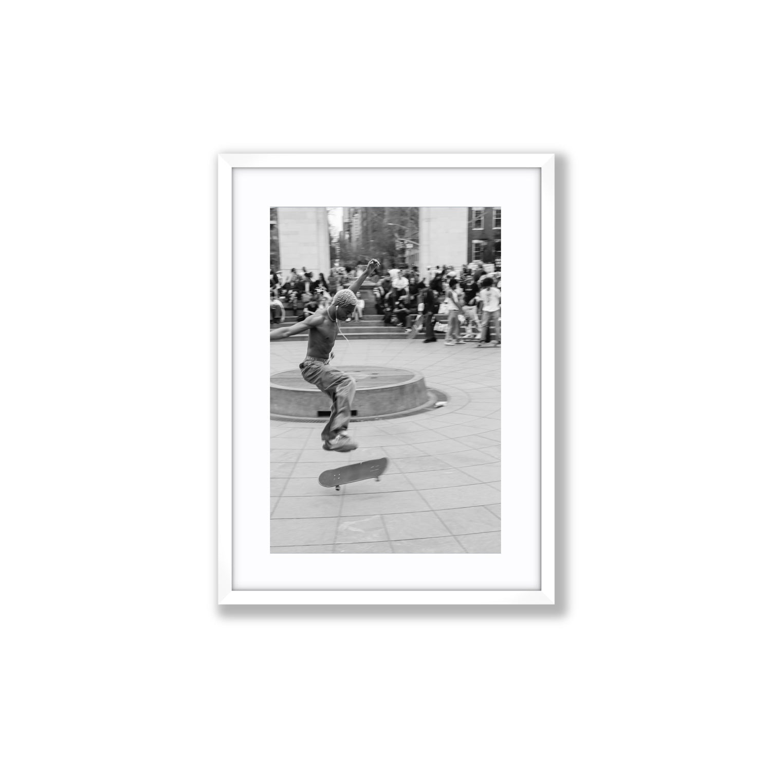 Airborne Rhythms New York NYC Black & White wall art Medium fine art print in white frame with matboard