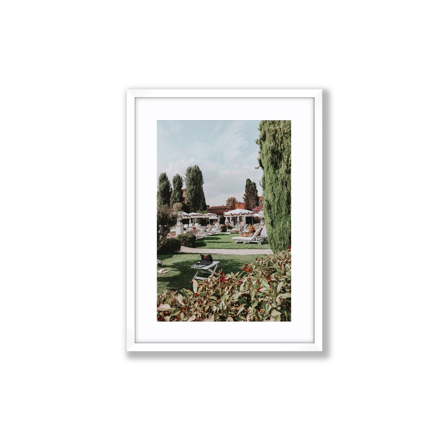 Private Serenity Venice Italian wall art Medium fine art print in white frame with matboard