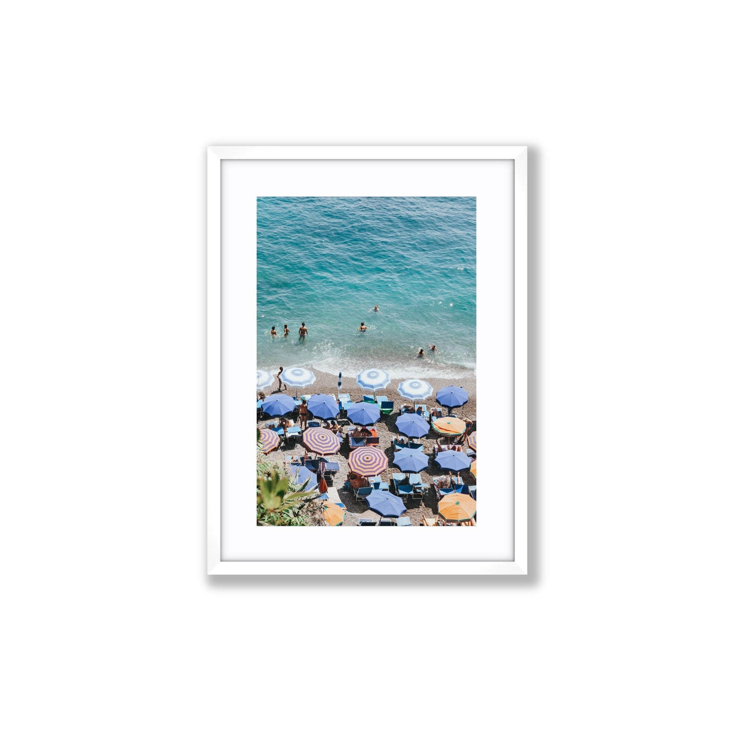 Paradise Beach fine art print, Positano, Italy, Medium, White Frame · Matboard, Fine Art Print