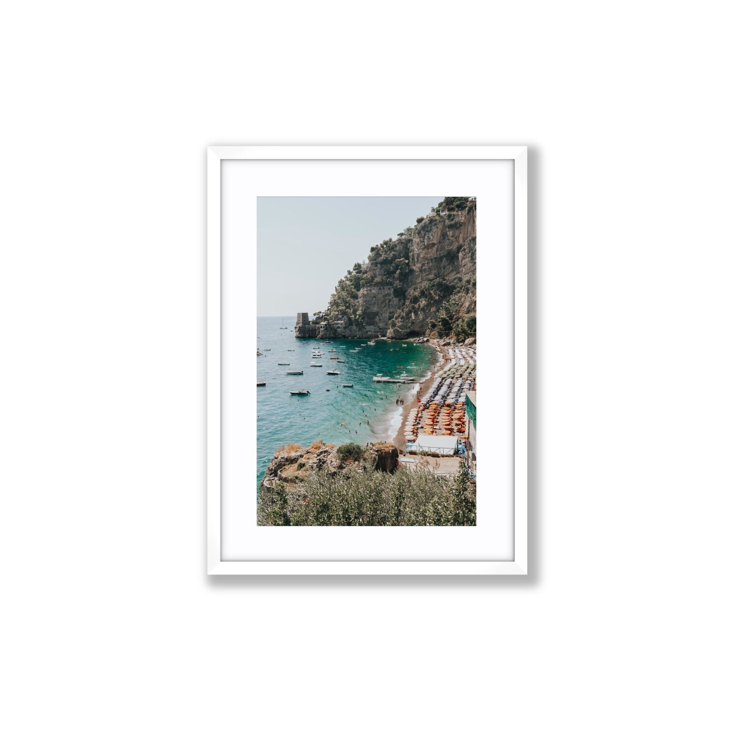 Baia dei Sogni fine art print, Positano, Italy, Medium, White Frame · Matboard, Fine Art Print
