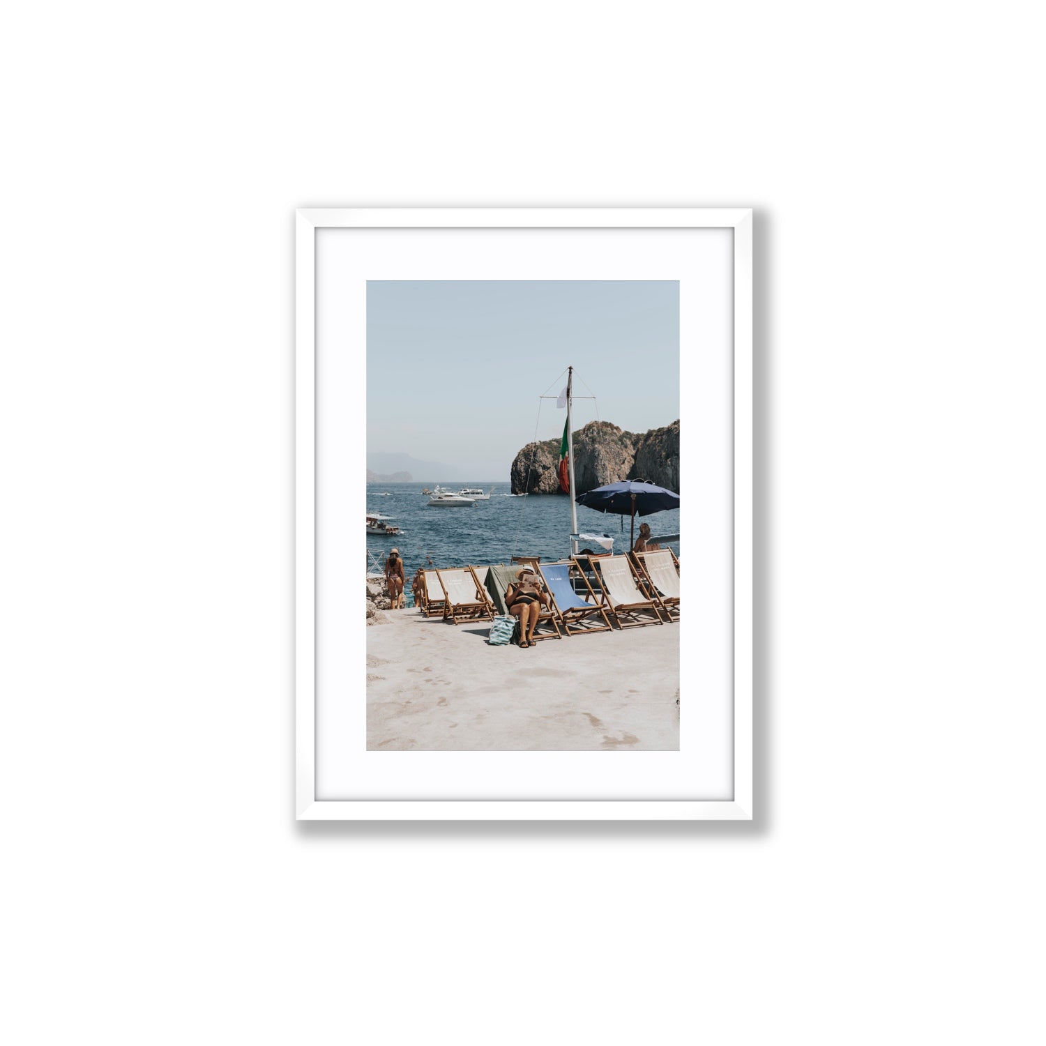 Vintage Sun Goddess fine art print, Capri, Italy, Medium, White Frame · Matboard, Fine Art Print