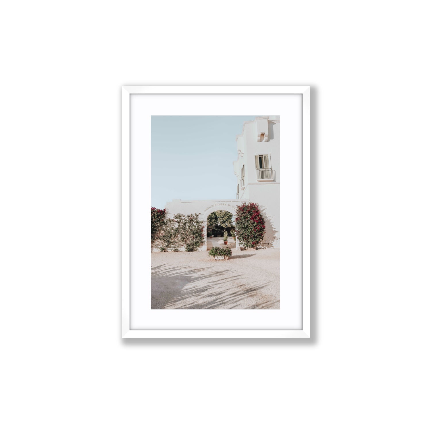 Villa Retreat fine art print, Puglia, Italy, Medium, White Frame · Matboard, Fine Art Print