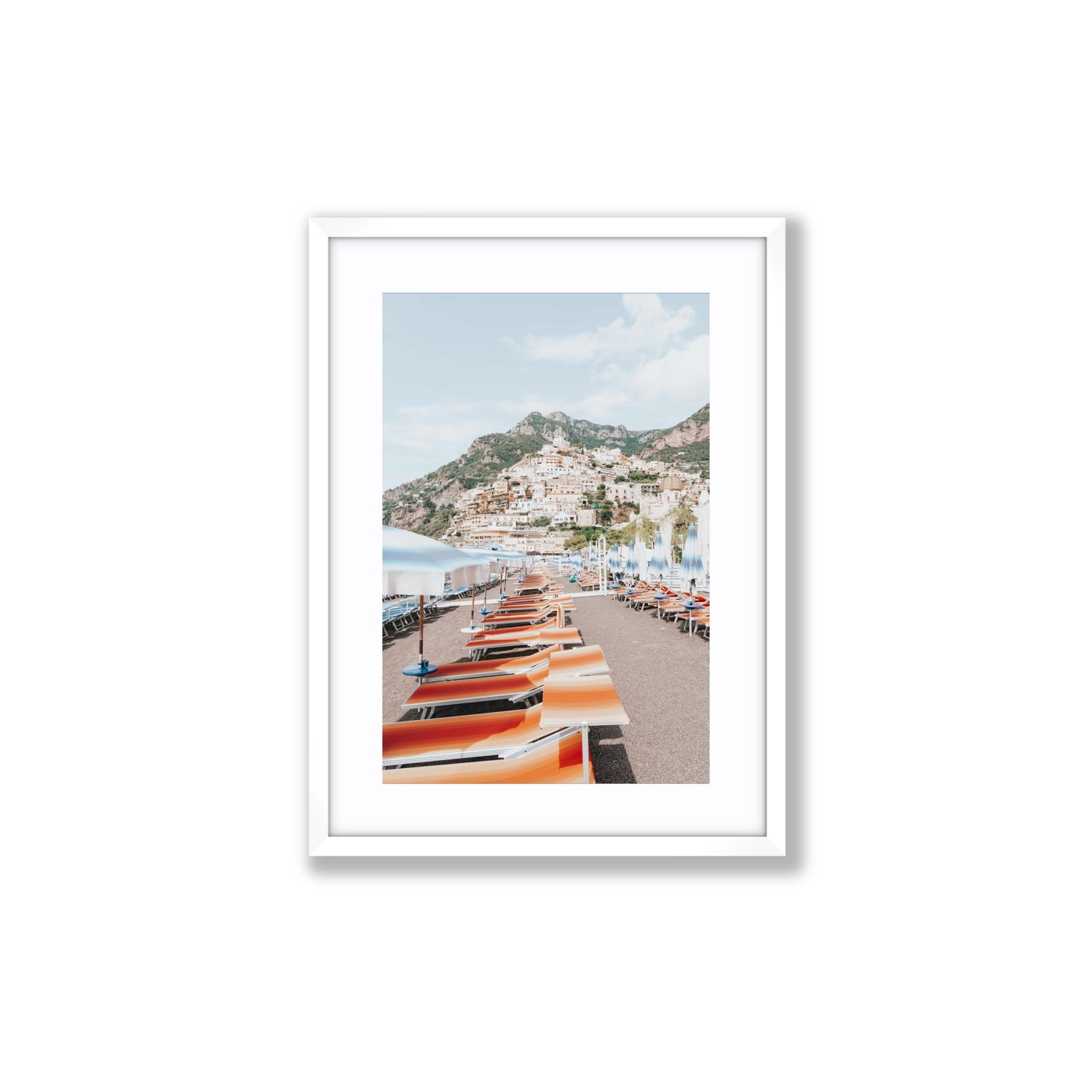 A Symphony of Colours fine art print, Positano, Italy, Medium, White Frame · Matboard, Fine Art Print