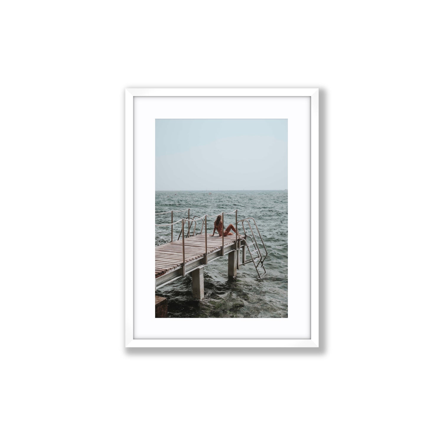 The Dock's Whisper fine art print, Tuscany, Italy, Medium, White Frame · Matboard, Fine Art Print
