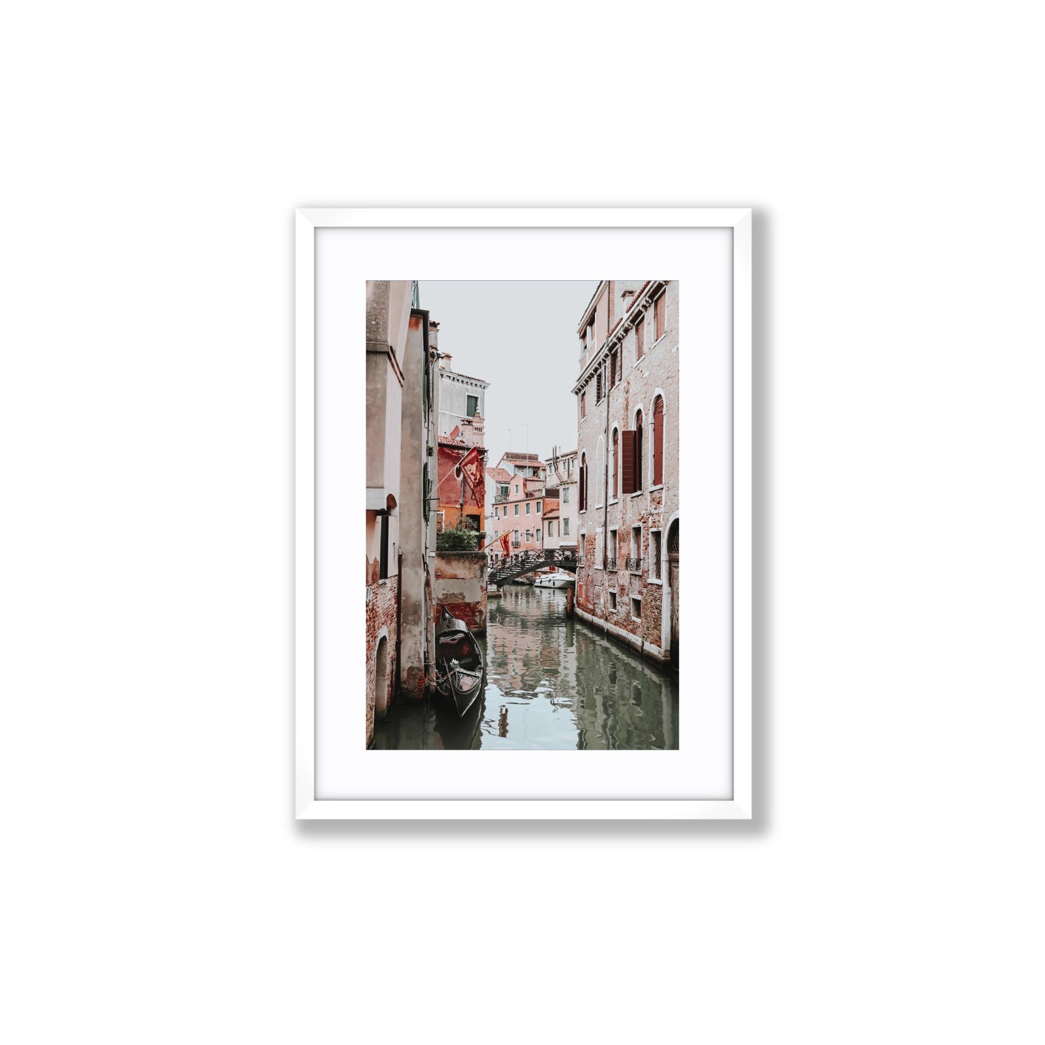 Laguna Veneta Venice Italian wall art Medium fine art print in white frame with matboard
