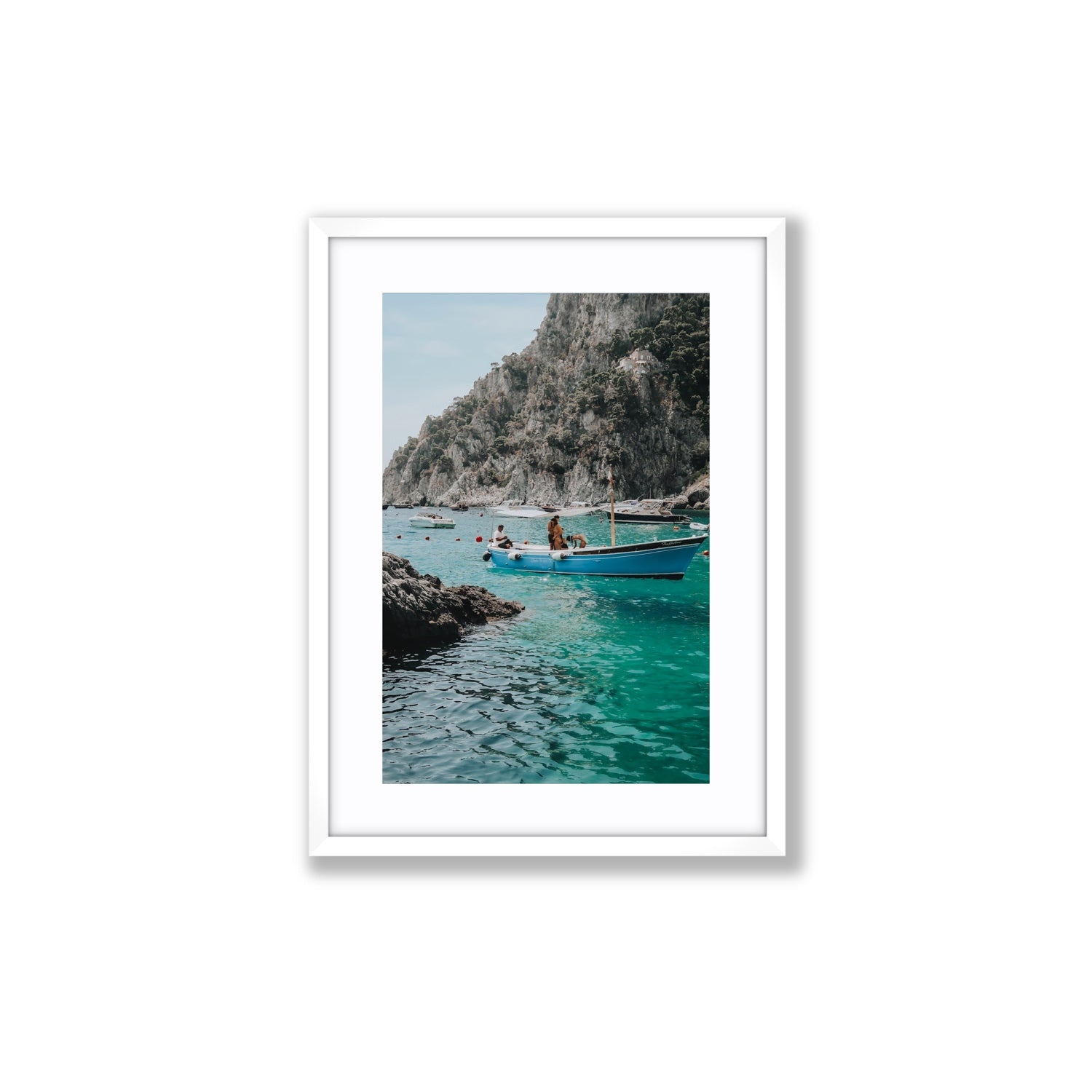 Emerald Escape fine art print, Capri, Italy, Medium, White Frame · Matboard, Fine Art Print
