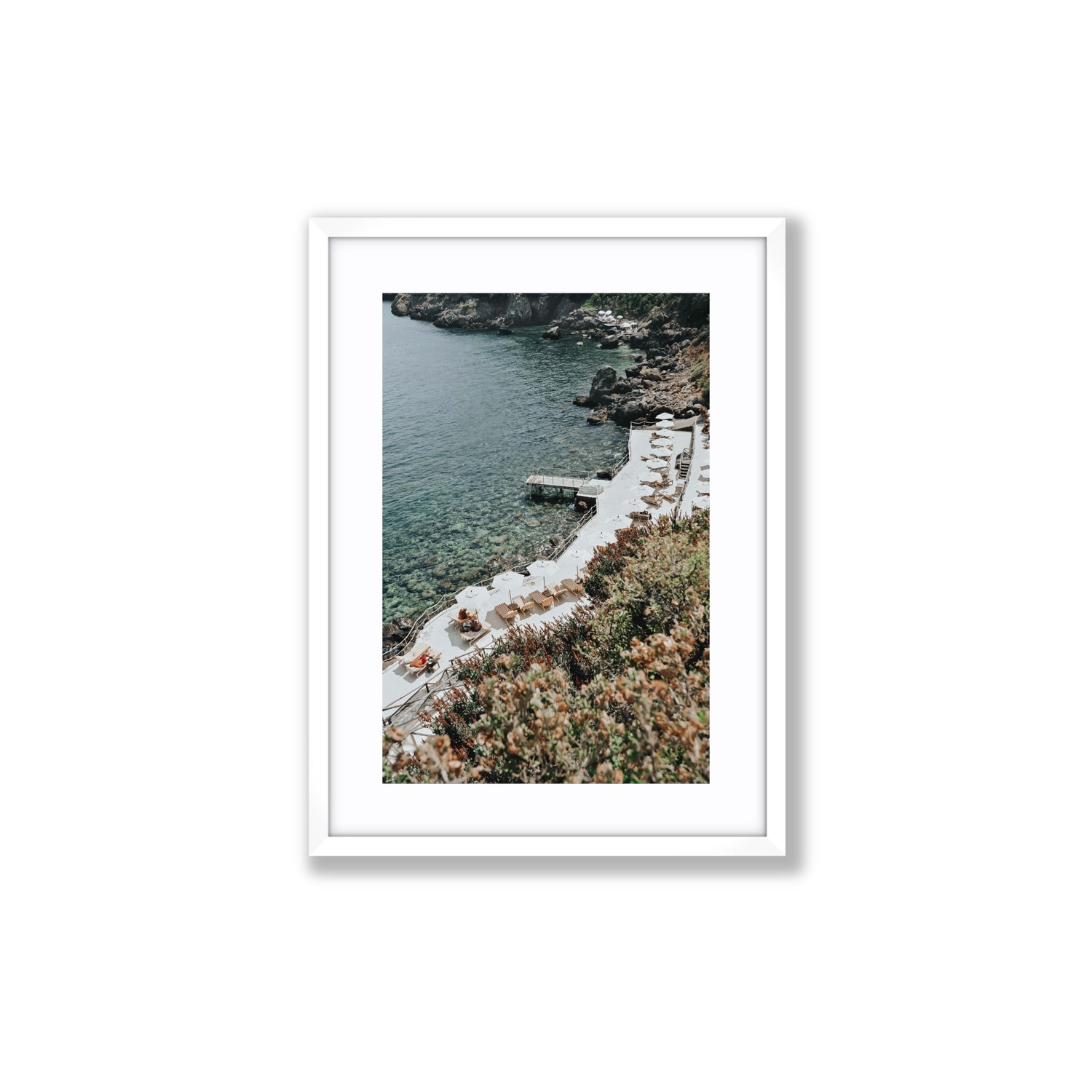 Go Beyond The Postcard Tuscany coastal wall art Medium fine art print in white frame with matboard