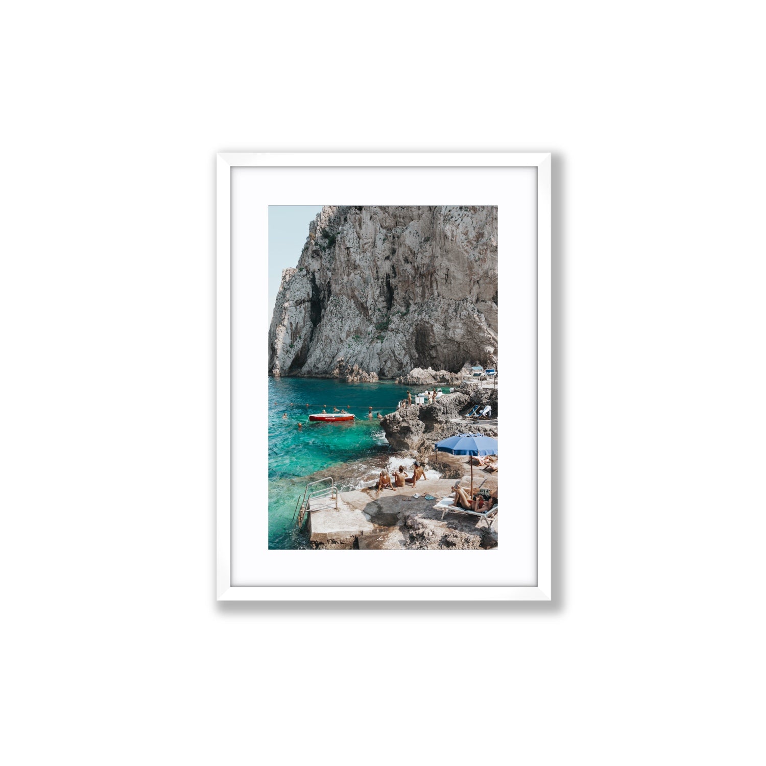 Tranquility fine art print, Capri, Italy, Medium, White Frame · Matboard, Fine Art Print