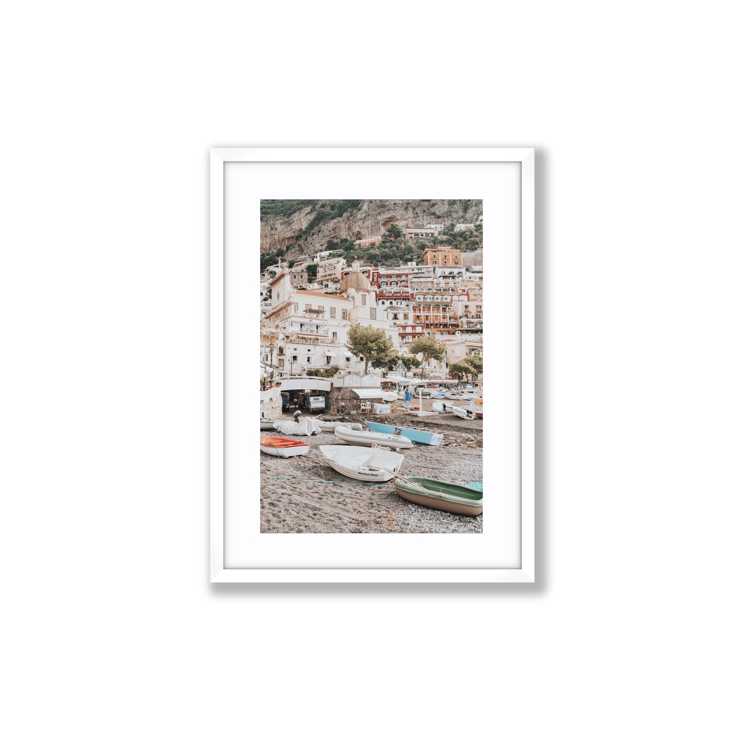 A Memory To Treasure fine art print, Positano, Italy, Medium, White Frame · Matboard, Fine Art Print