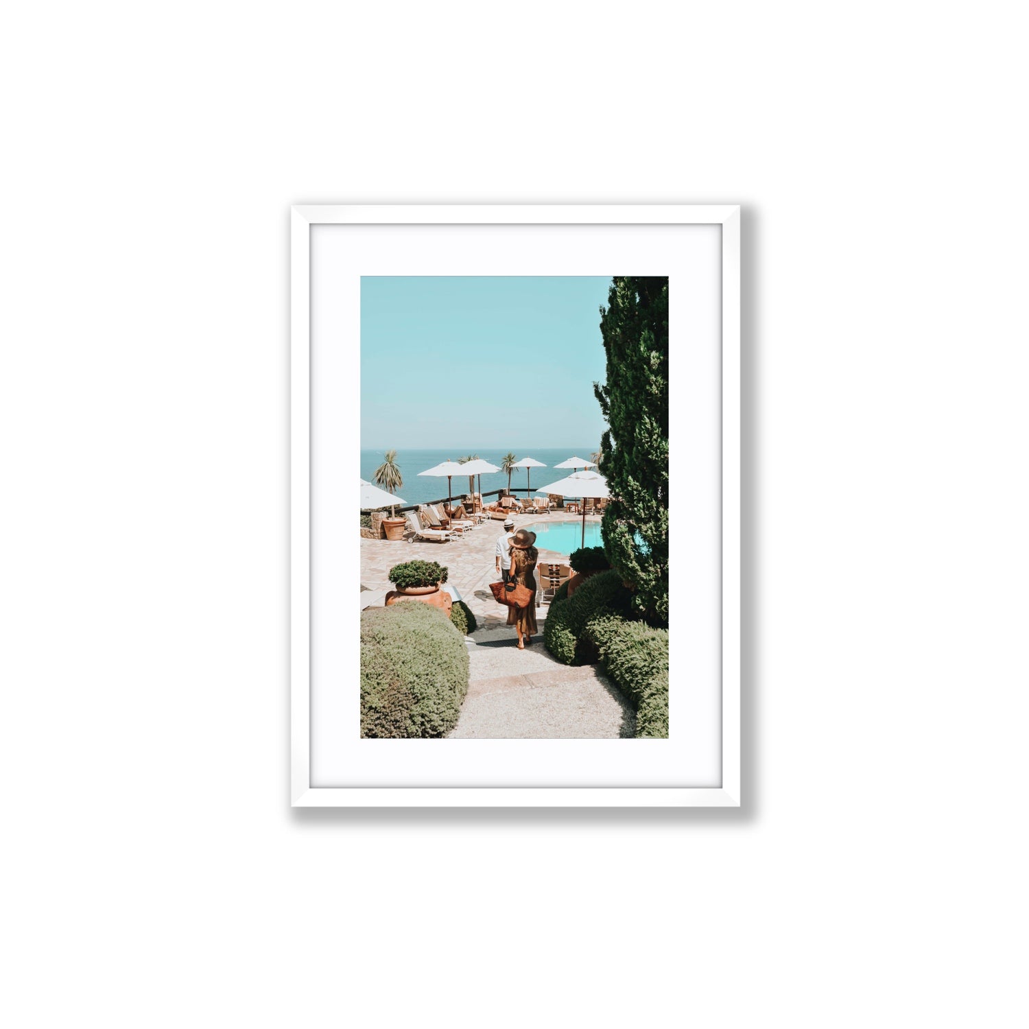 The World Is Your Catwalk Tuscany coastal wall art Medium fine art print in white frame with matboard
