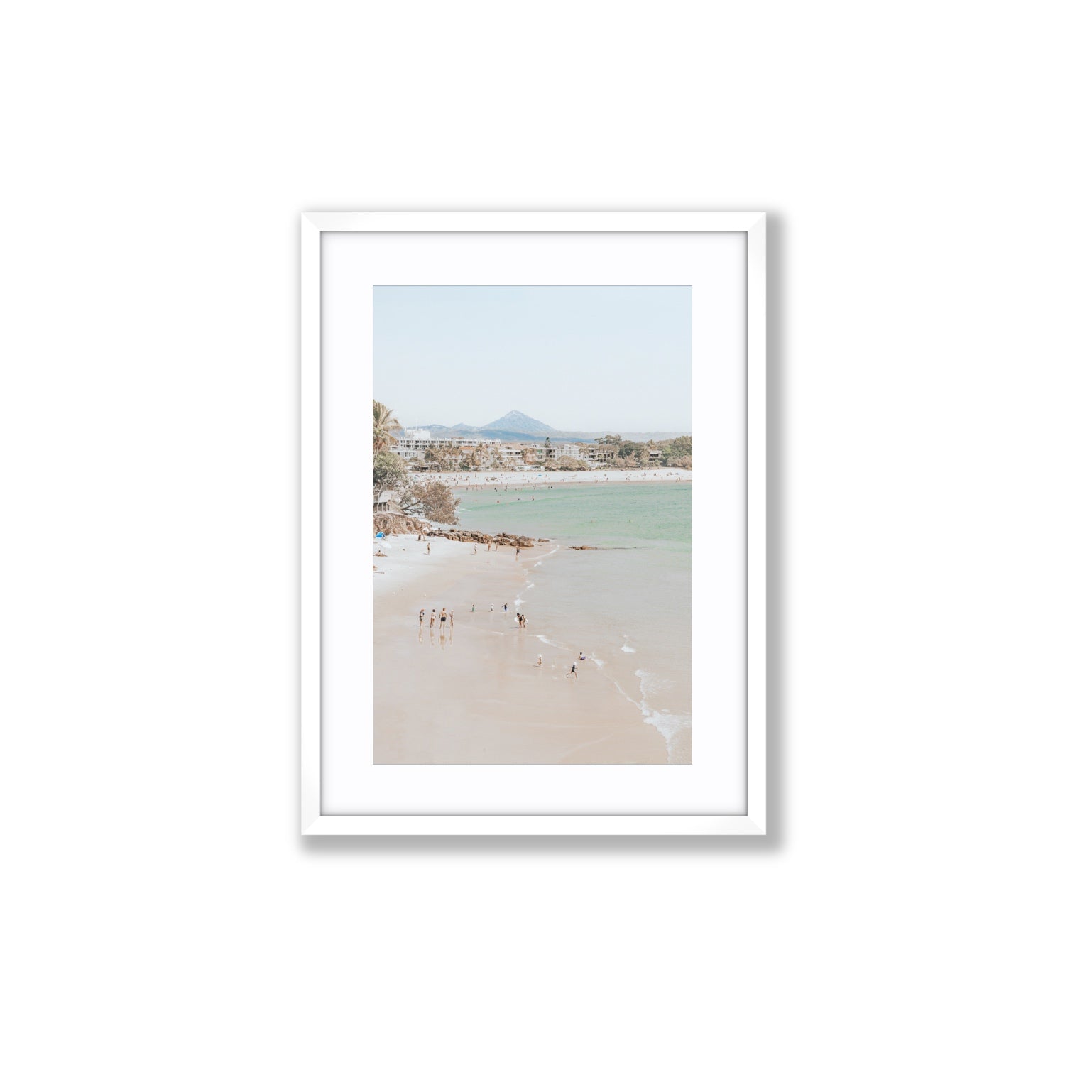 Little Cove Shallows fine art print, Noosa, Australia, coastal scenes artwork, Medium, White Frame · Matboard, Fine Art Print