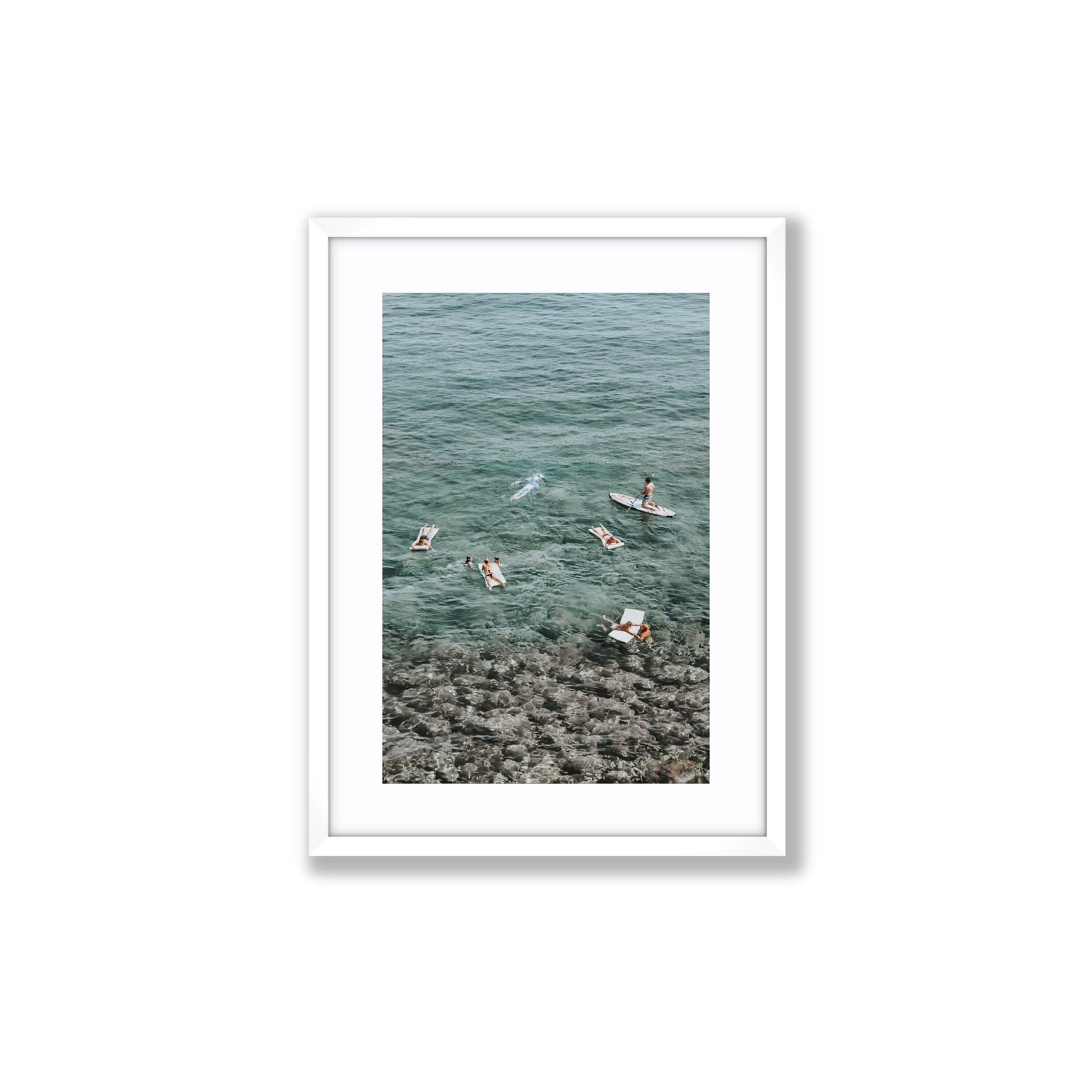 The Big Chill Tuscany coastal Italian wall art Medium fine art print in white frame with matboard